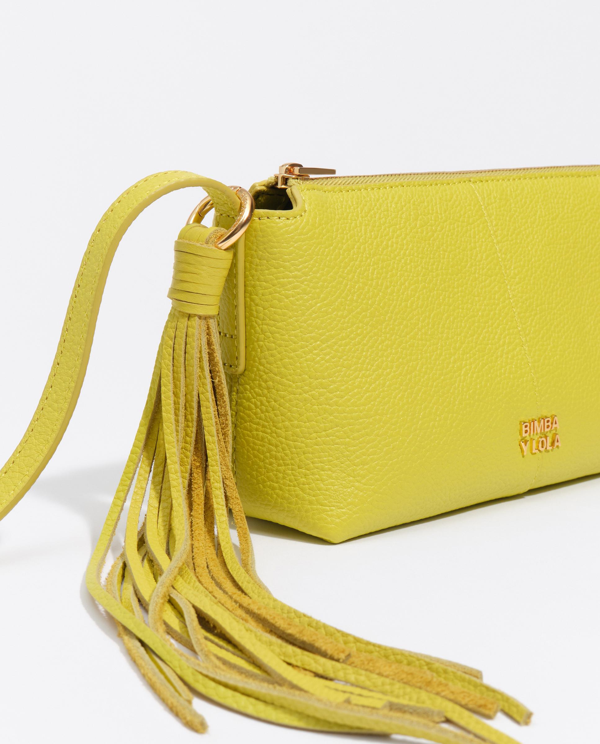 Mala a Tiracolo Mini Pele Amarelo-4