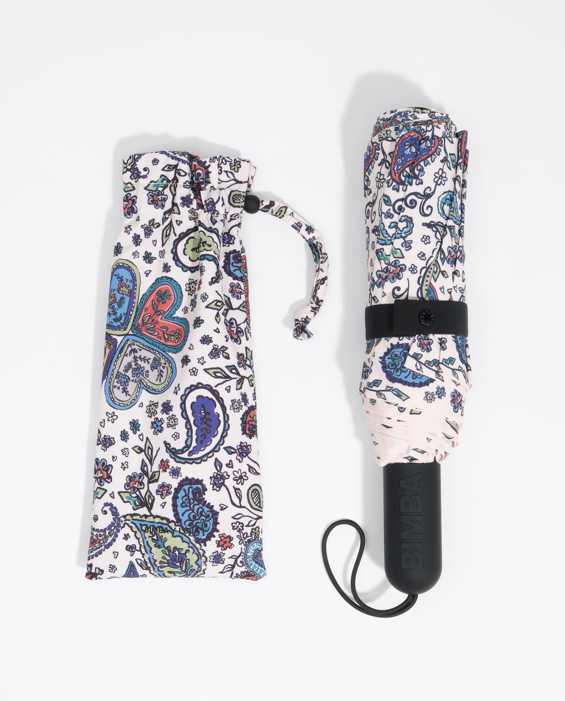 Guarda-chuva Paisley com Logo Marfim-3