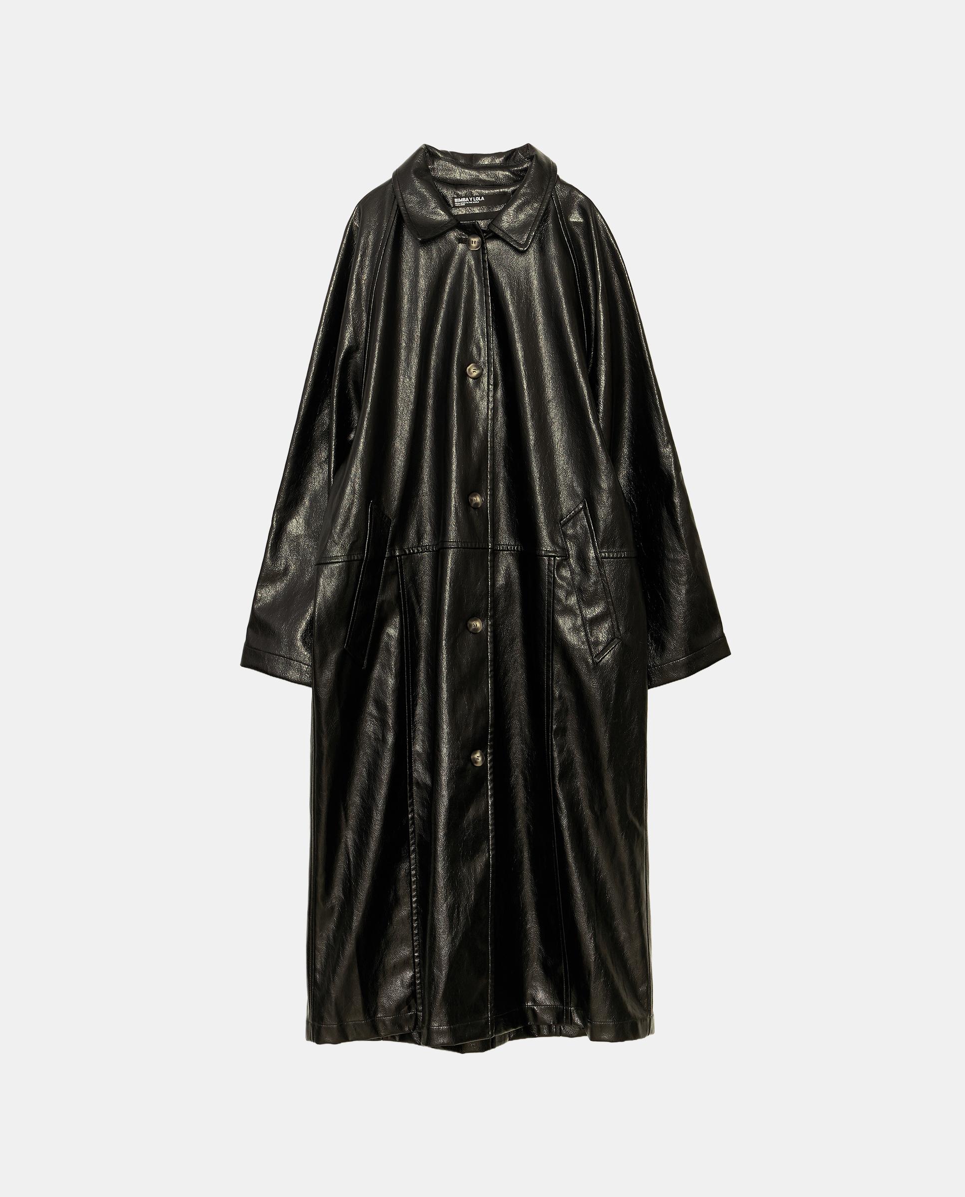 Gabardina Midi com Botões Antracite-5