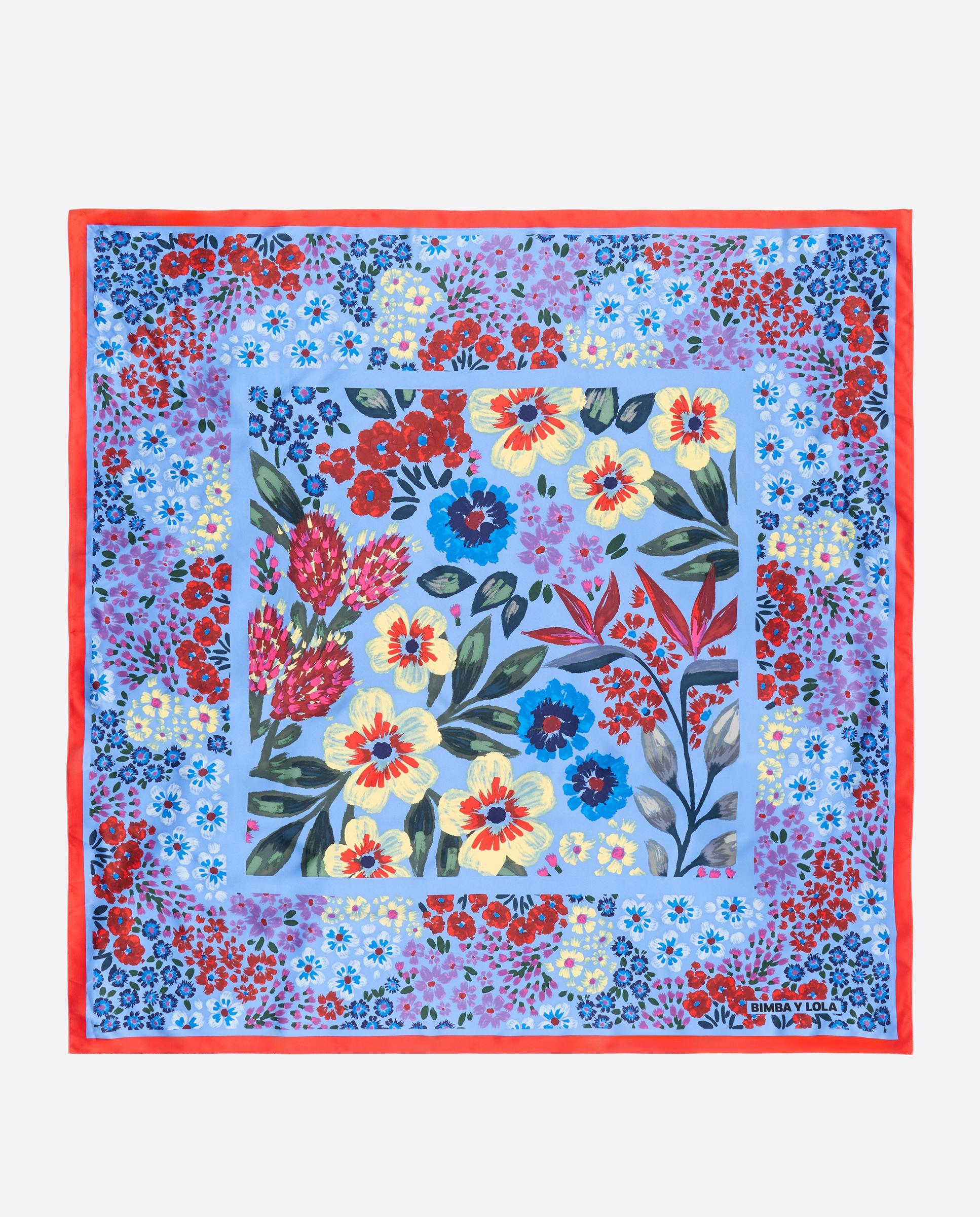 Imagem 0 de Lenço 100*100 Flores Desenho Pastel