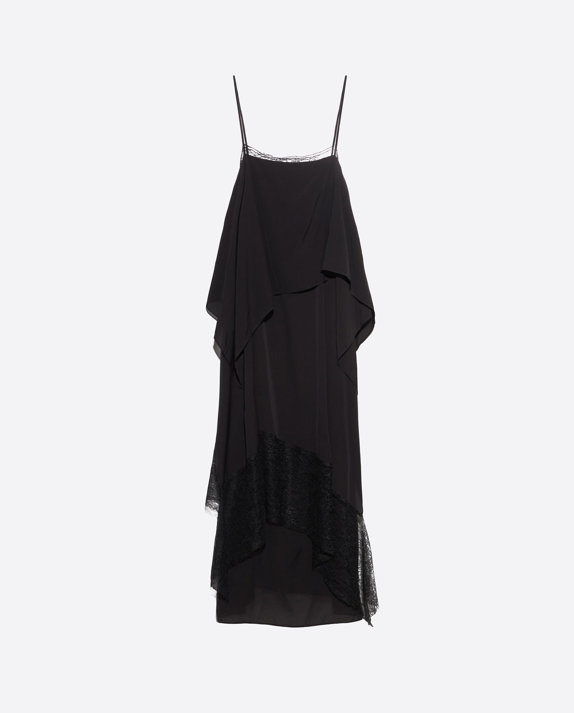 Vestido Fluido com Capas Preto-6