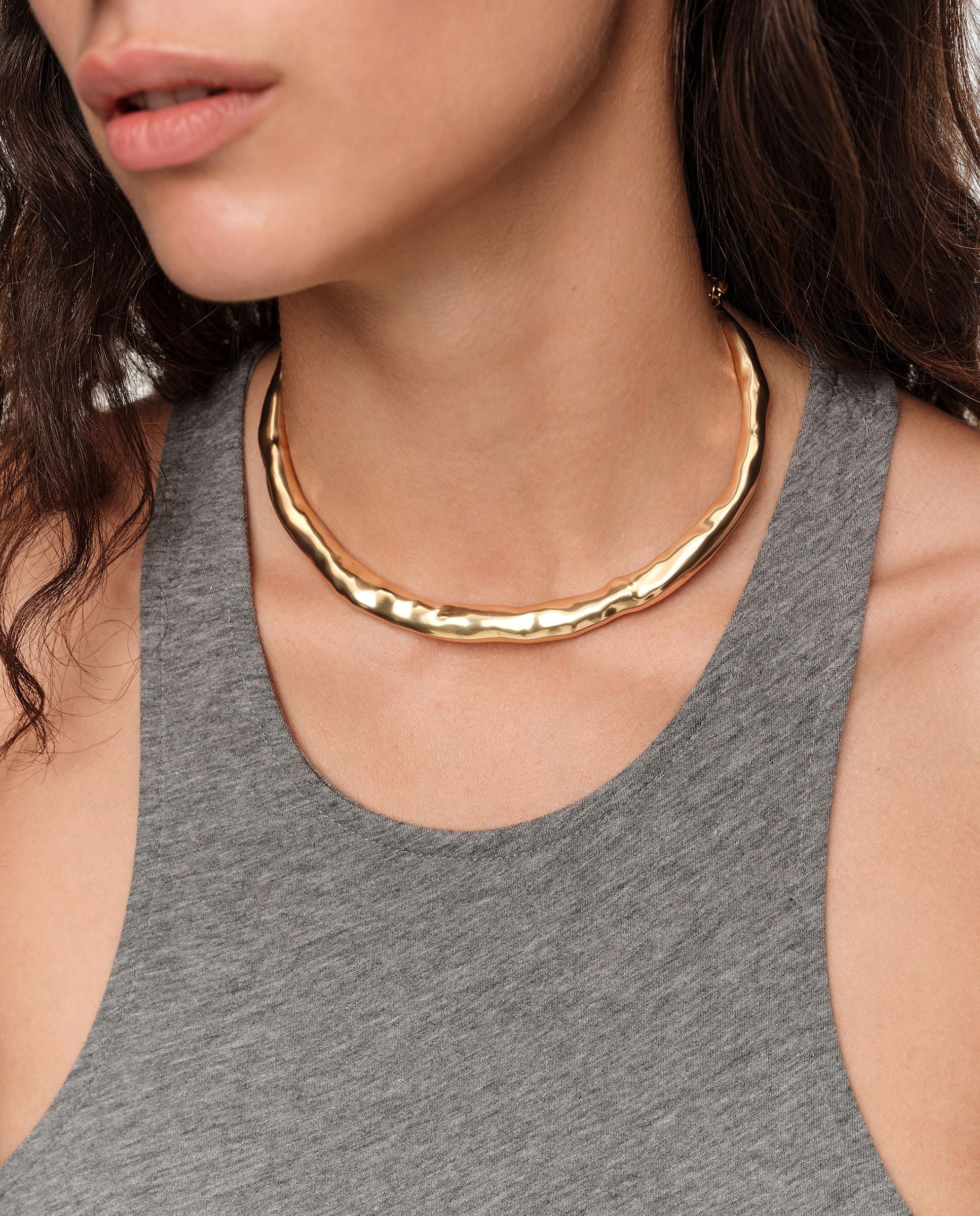 Choker com Textura em Dourado Mate Dourado-2