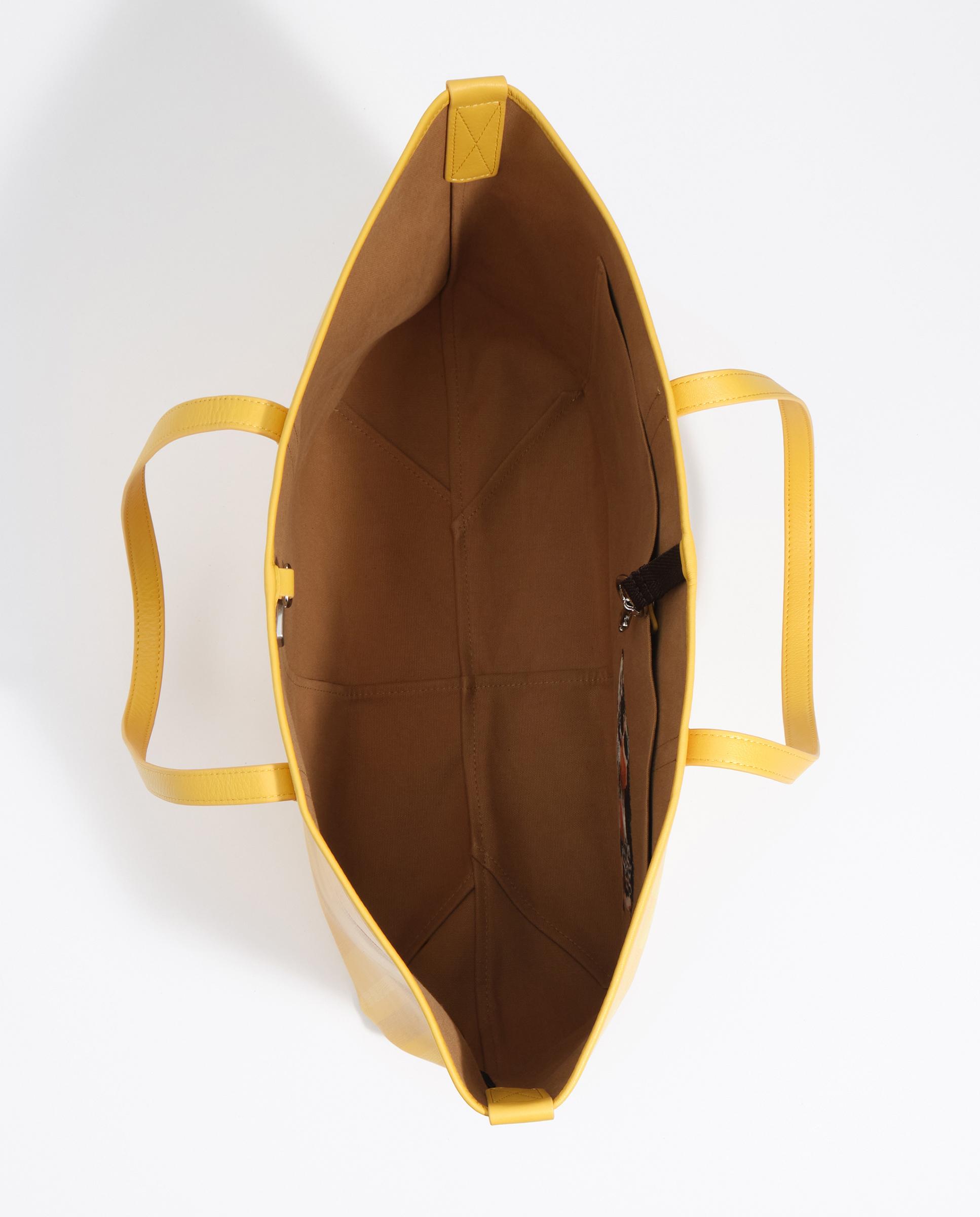 Mala de Ombro Shopper Grande Tartã Amarelo-4