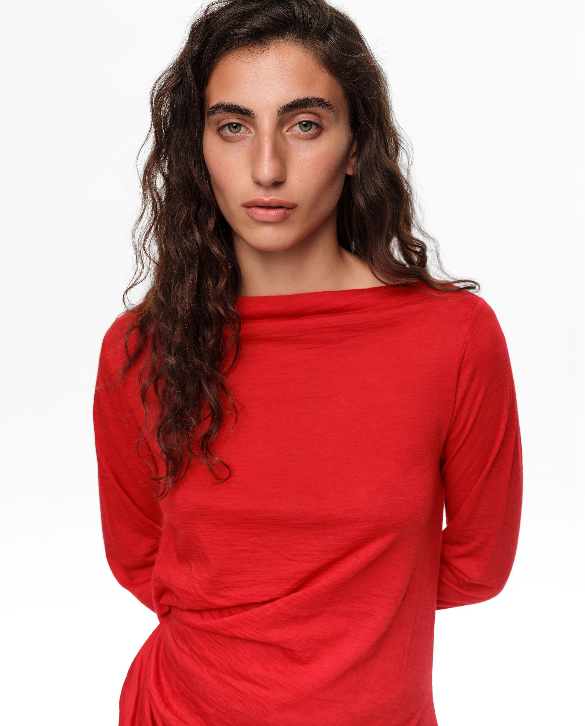 T-shirt em Lã com Nó Vermelho-2