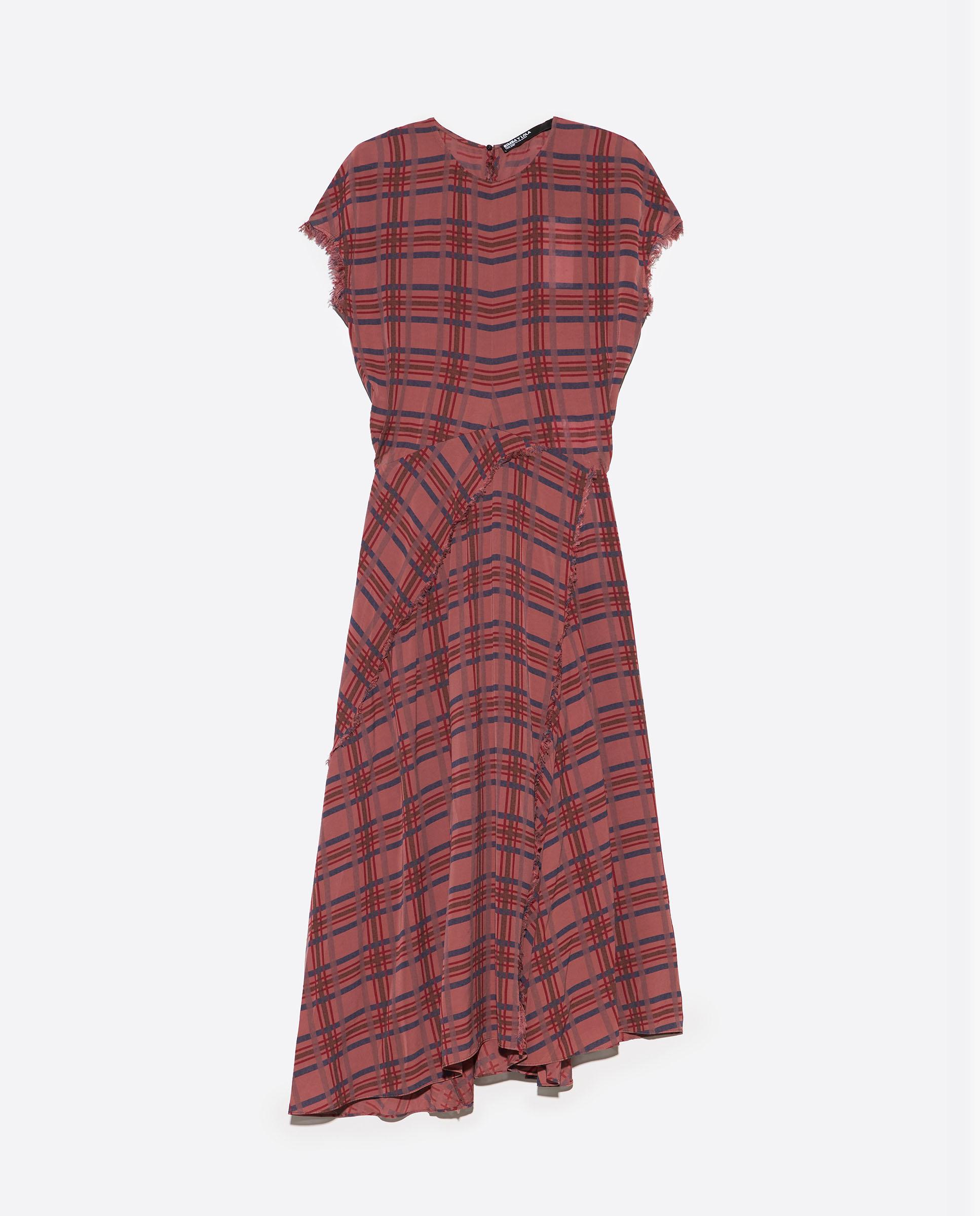 Vestido Fluido com Volume Aos Quadrados Grená-5