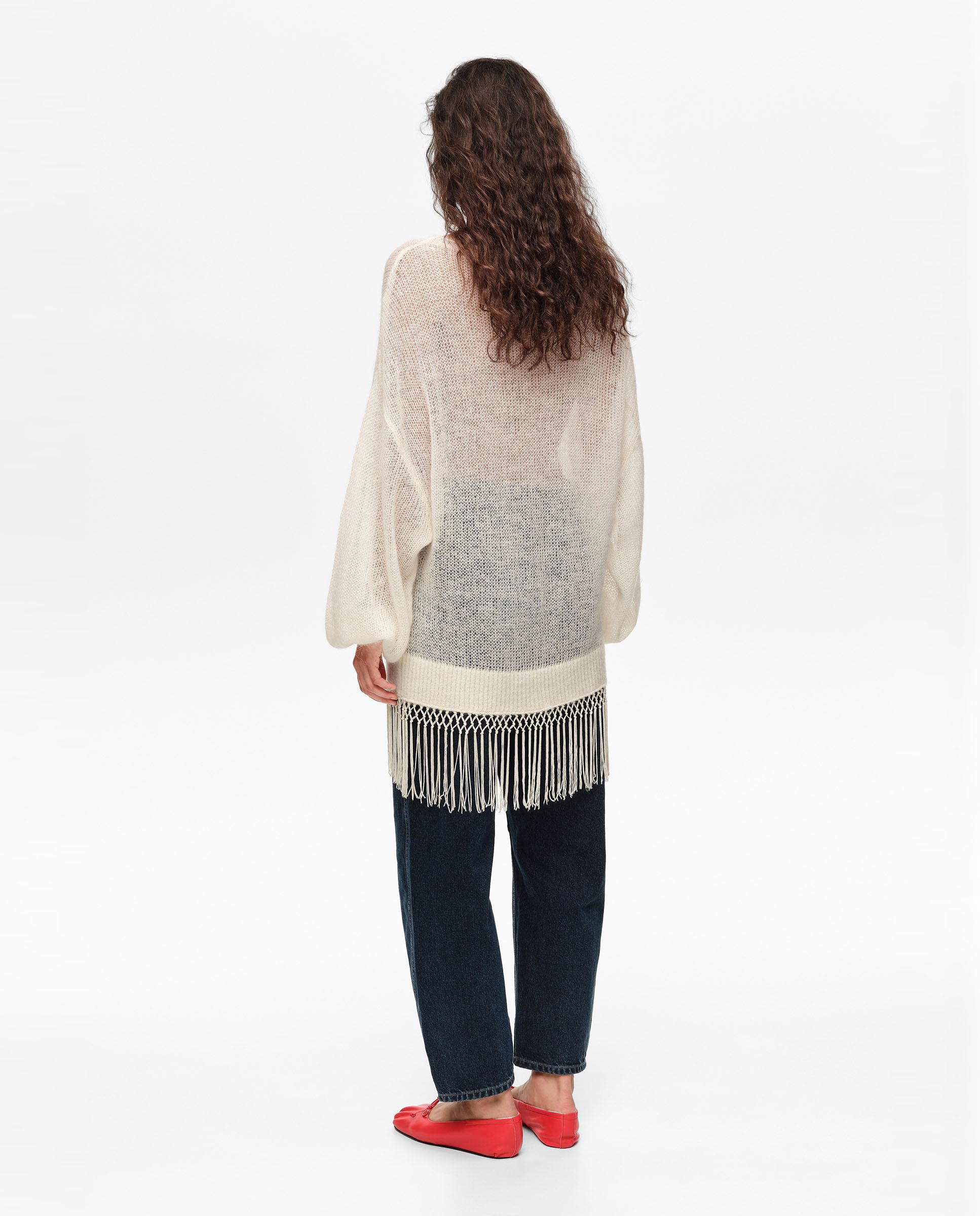 Camisola Mohair com Franjas Marfim-4