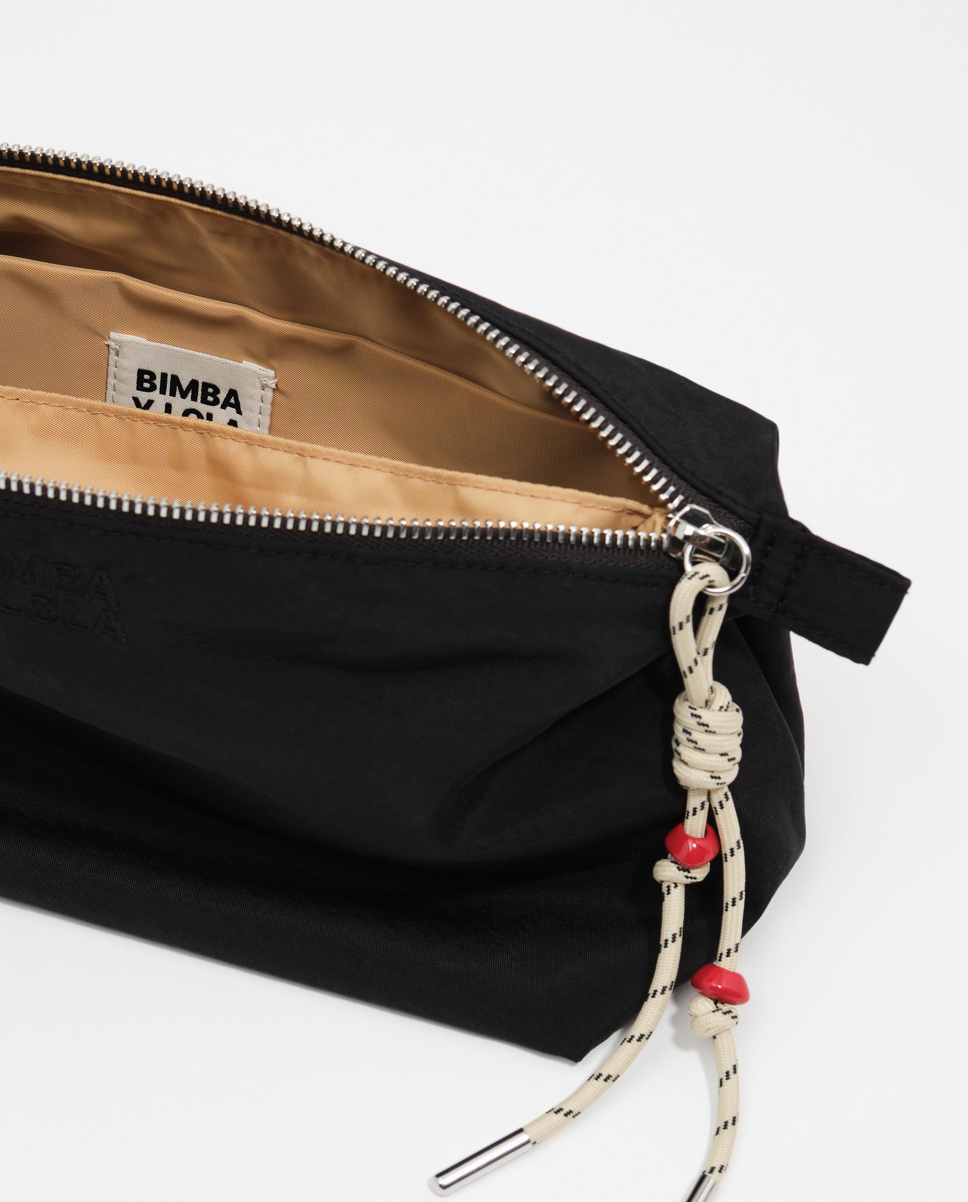 Necessaire Trapézio Grande de Nylon Preto-4
