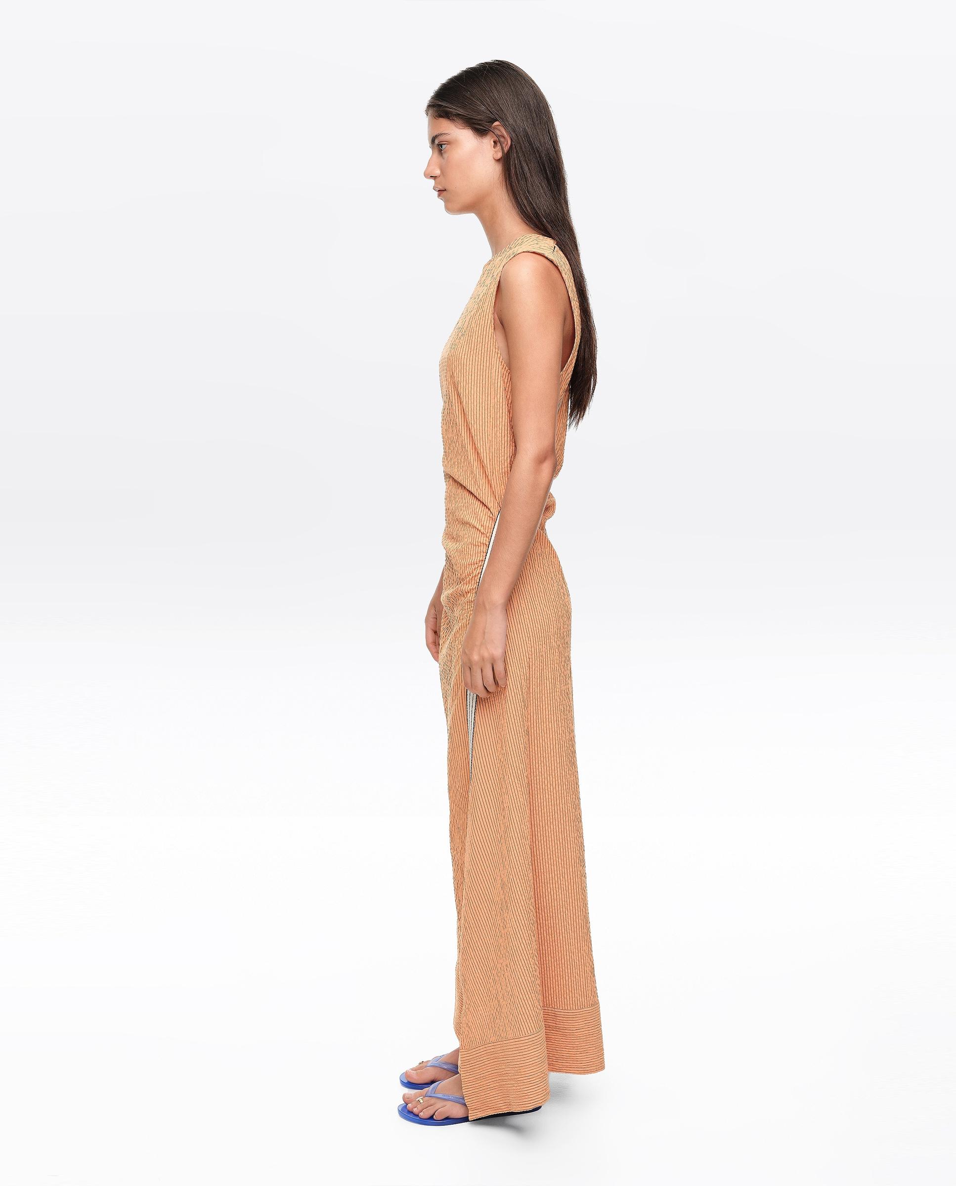Vestido de Alças com Tira Sobreposta Laranja-4
