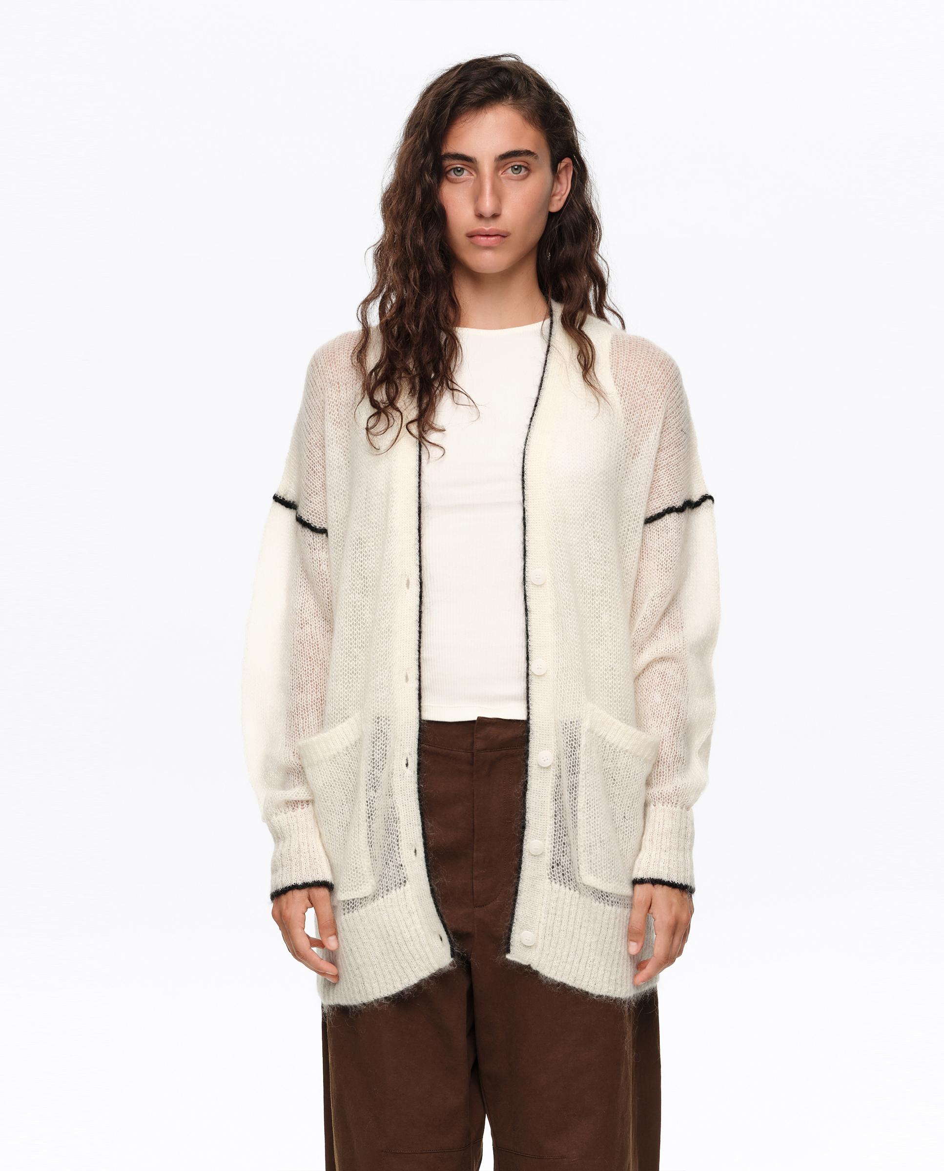Imagem 0 de Cardigan Comprido Mohair com Contrastes