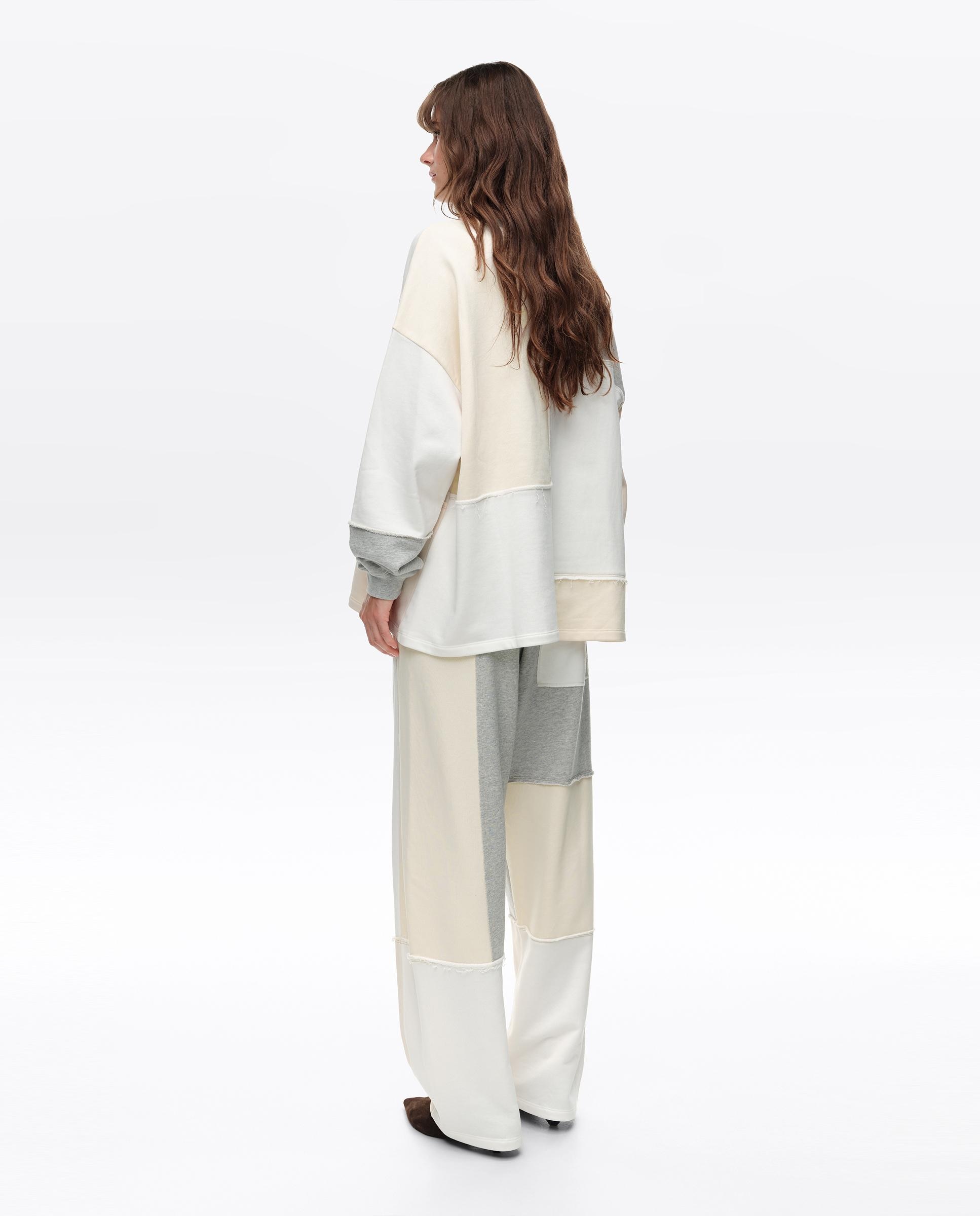 Calças Jogger Patchwork Algodão Marfim-4