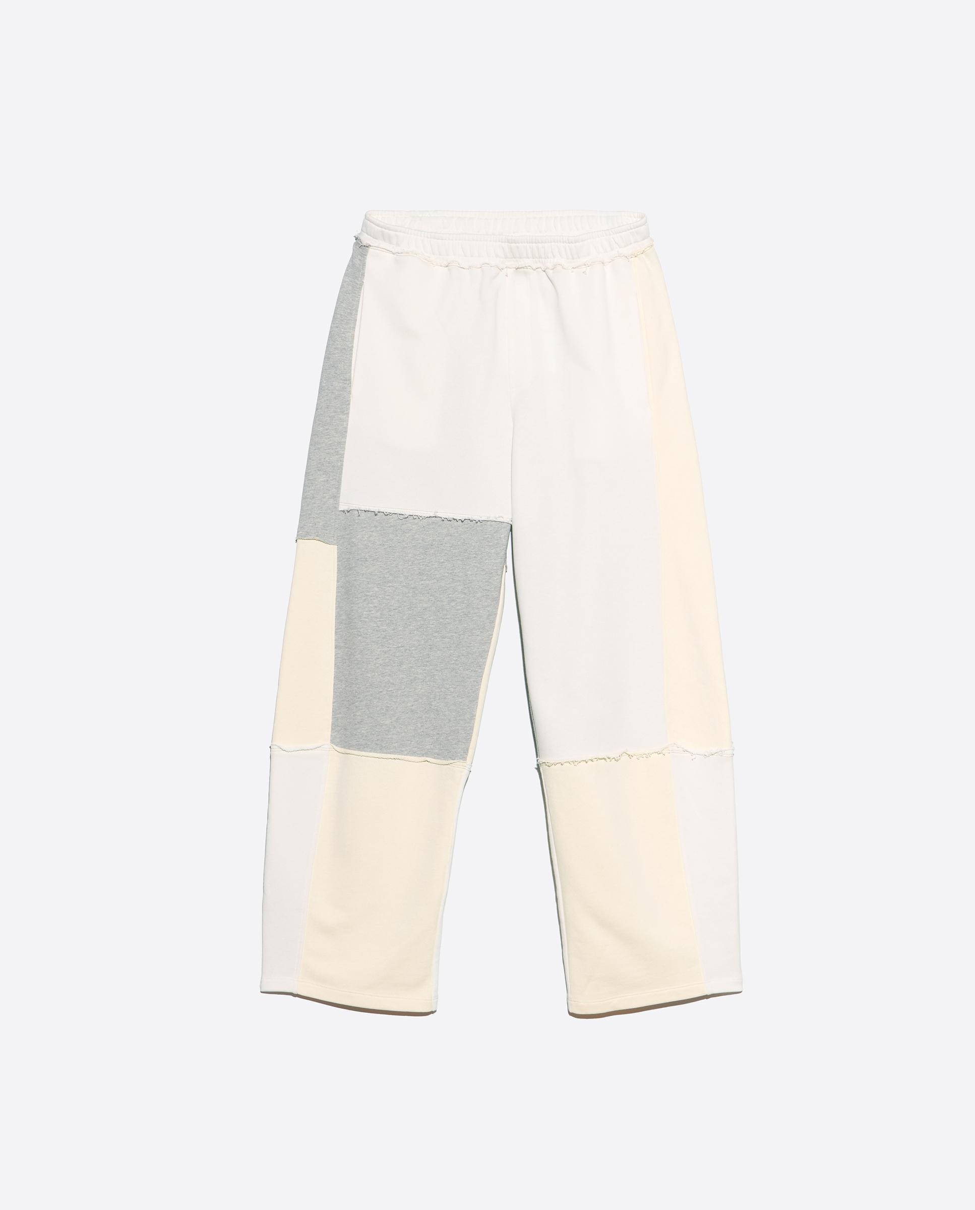Calças Jogger Patchwork Algodão Marfim-5
