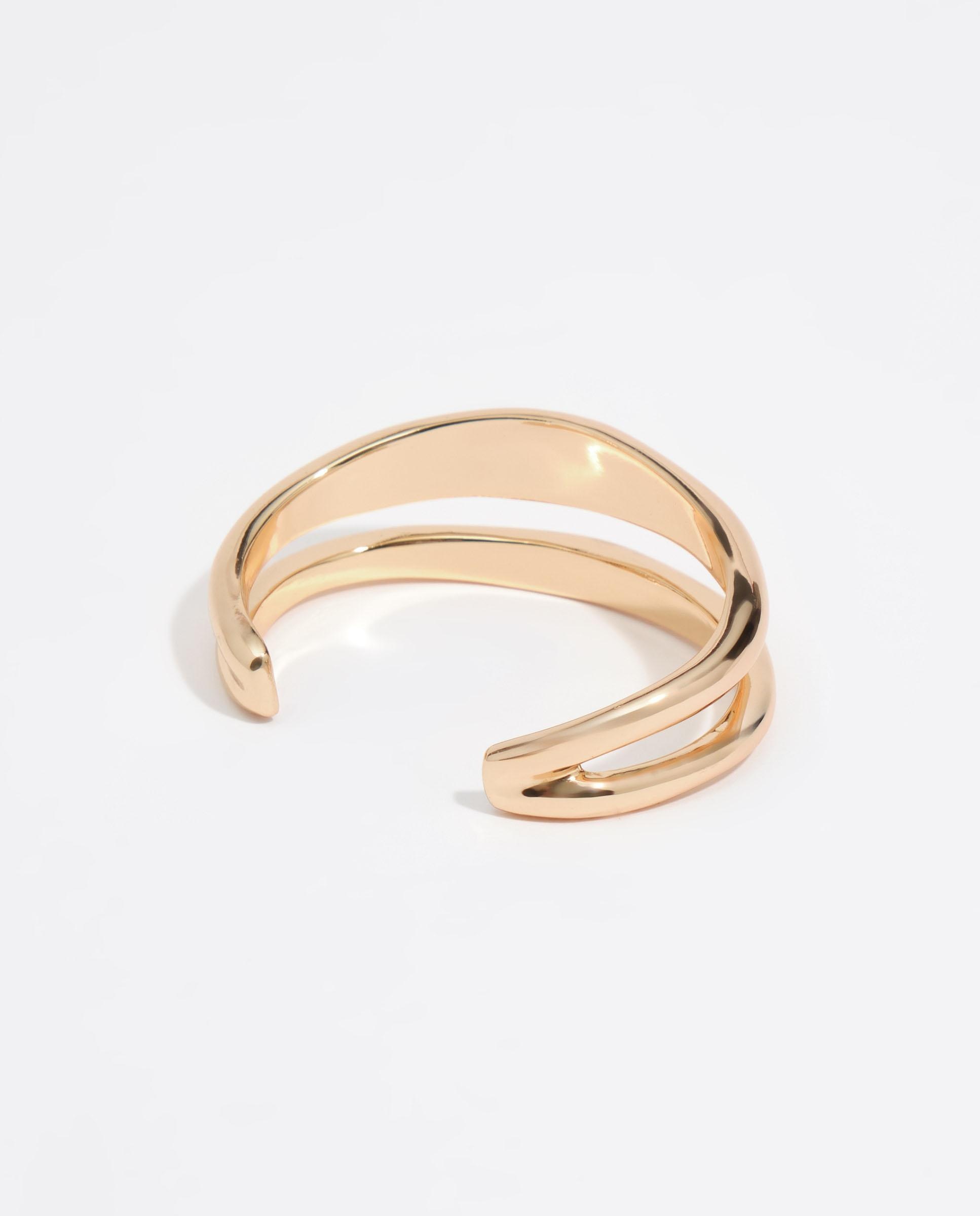 Pulseira Dupla Rígida Dourado-3
