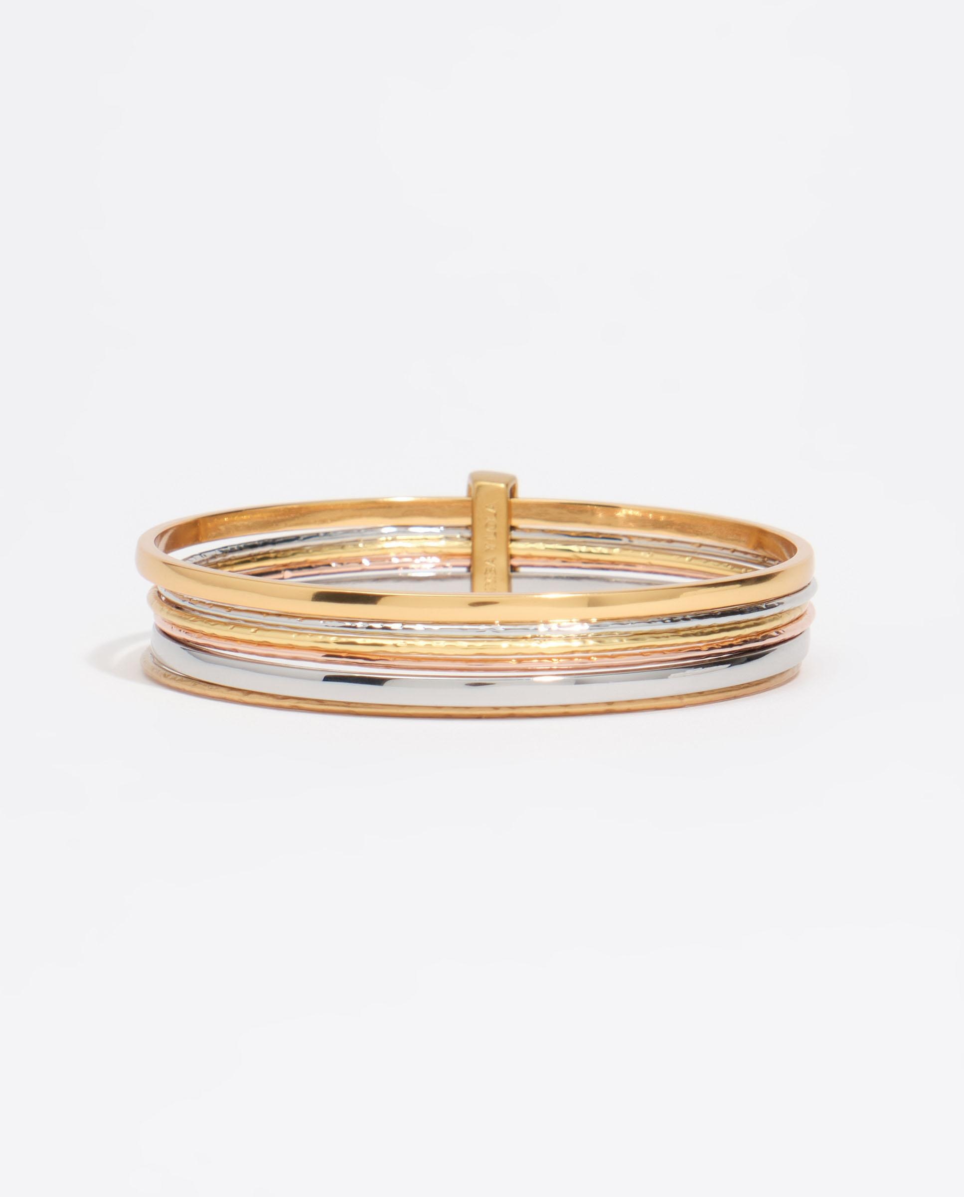 Pulseira Bandas Multioro Envelhecido Dourado-2