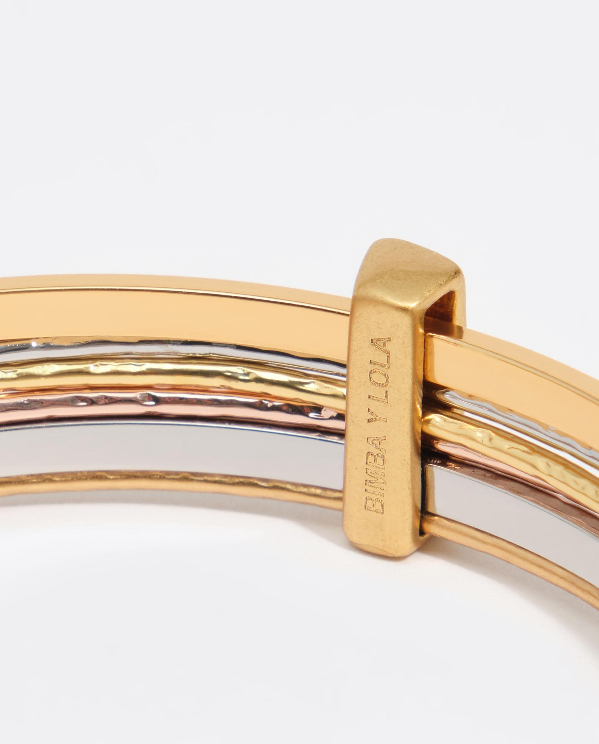 Pulseira Bandas Multioro Envelhecido Dourado-4