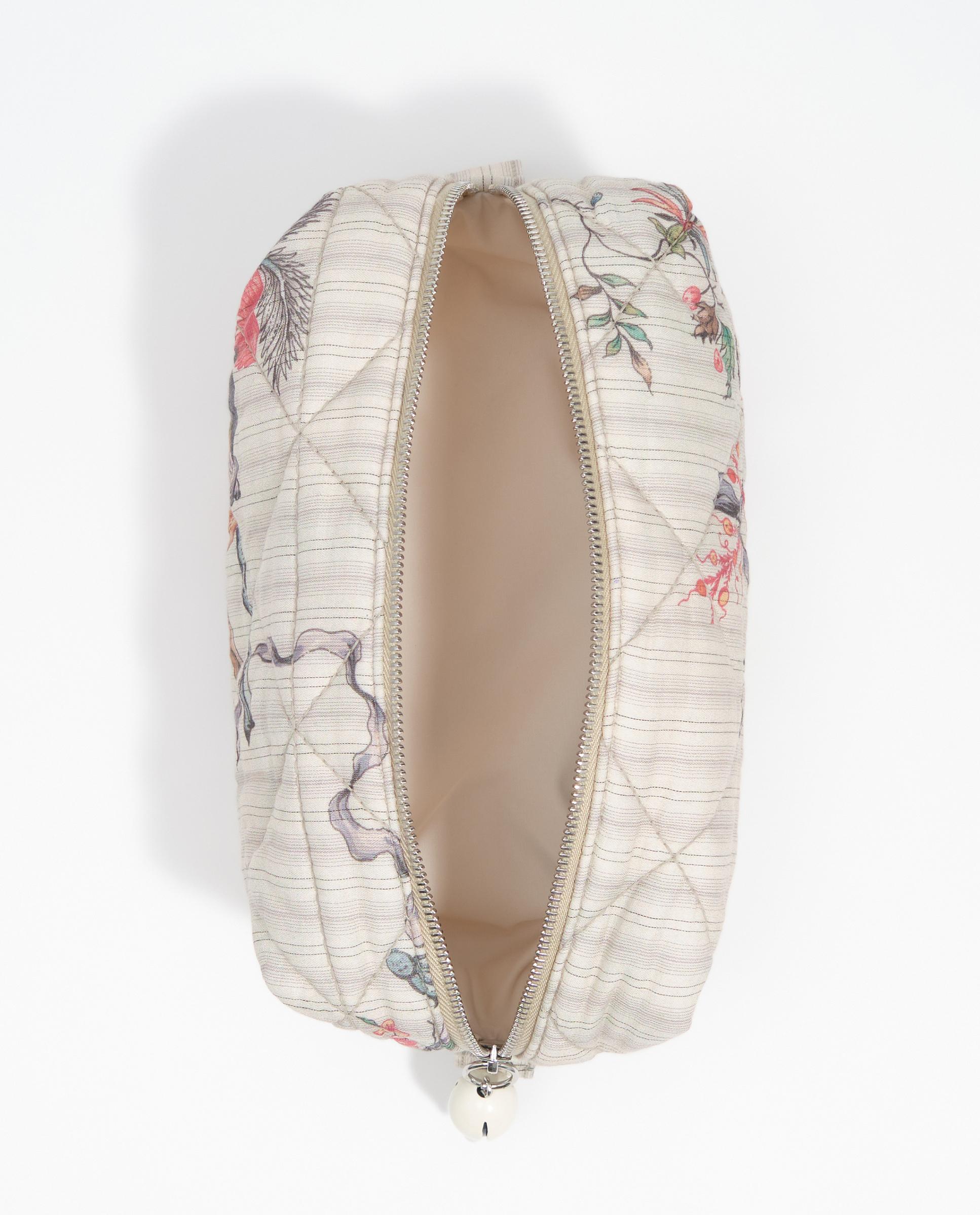 Necessaire Médio de Algodão Romantic Sweet com Fecho Zip Natural-4