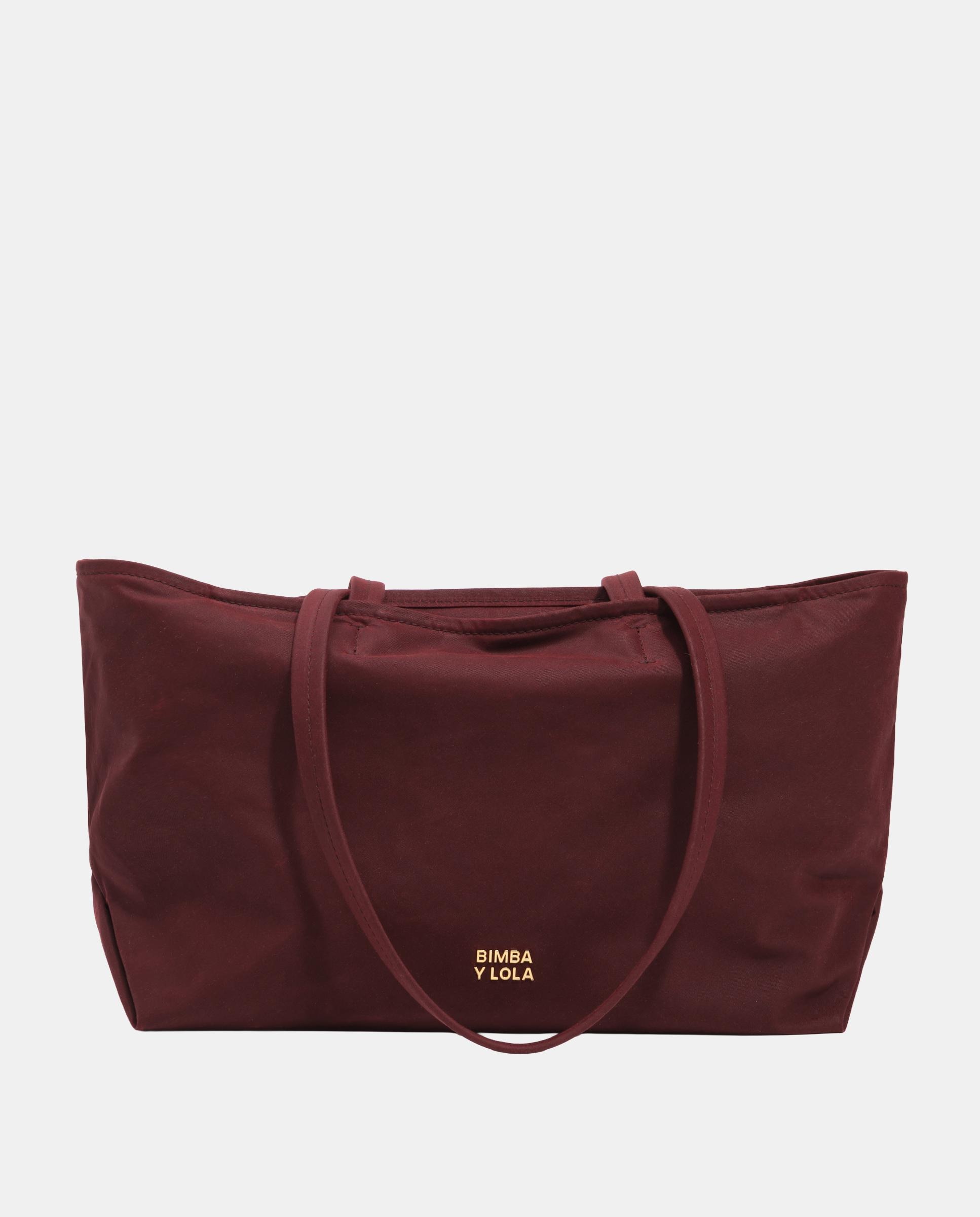 Mala de Ombro Shopper Média Encerada Bordeaux-2
