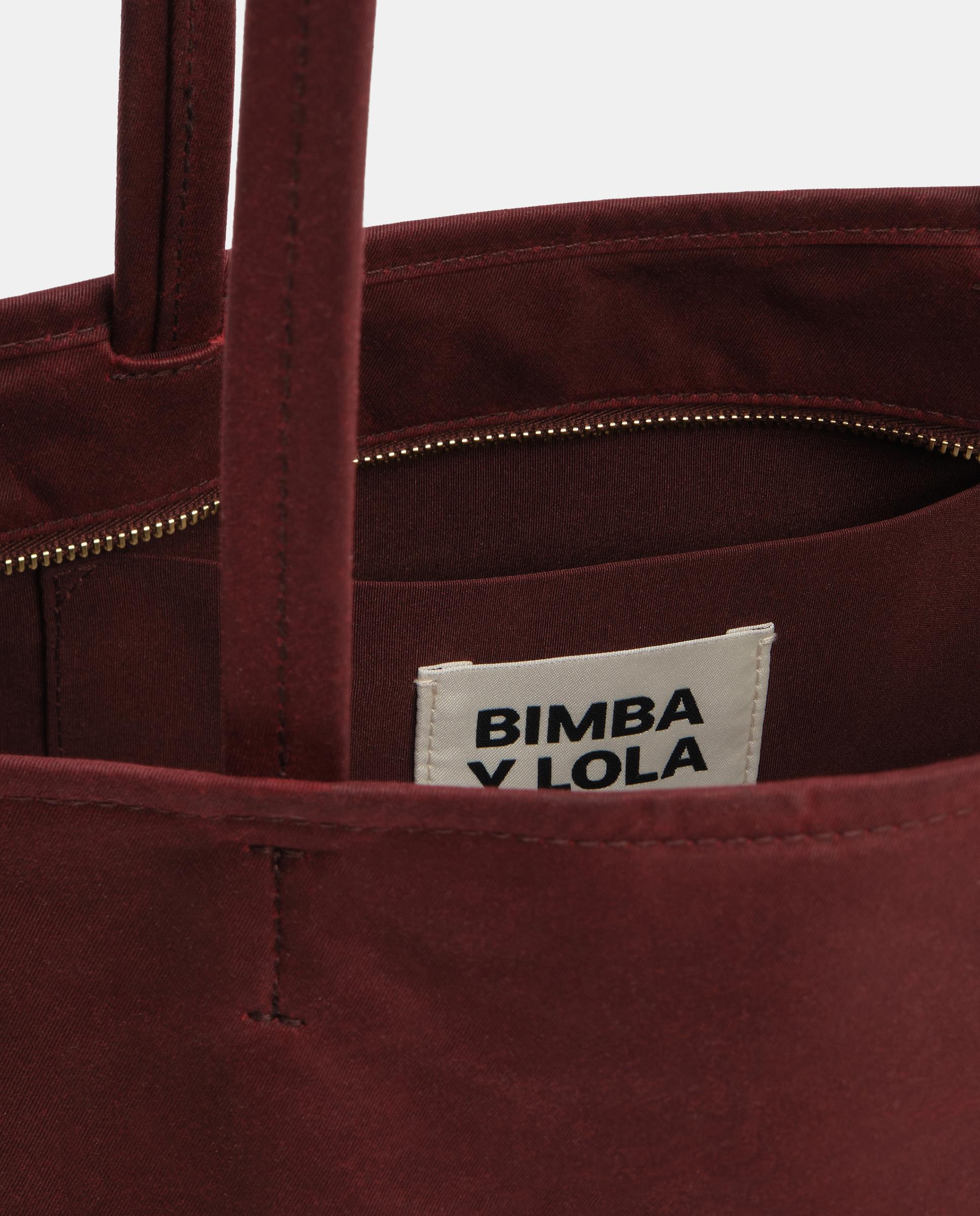 Mala de Ombro Shopper Média Encerada Bordeaux-5