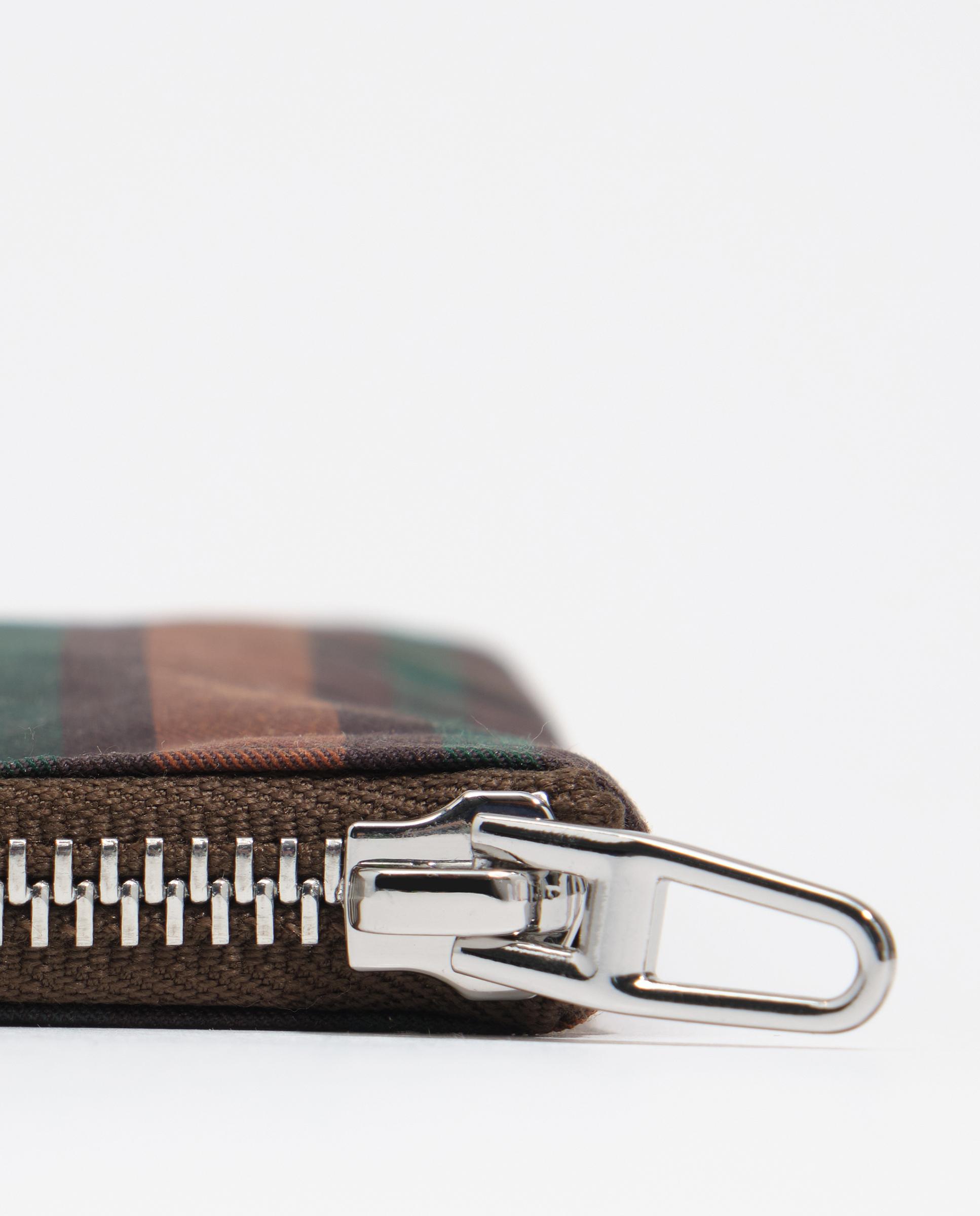 Necessaire Envelope Médio Encerado Tartã Verde-3