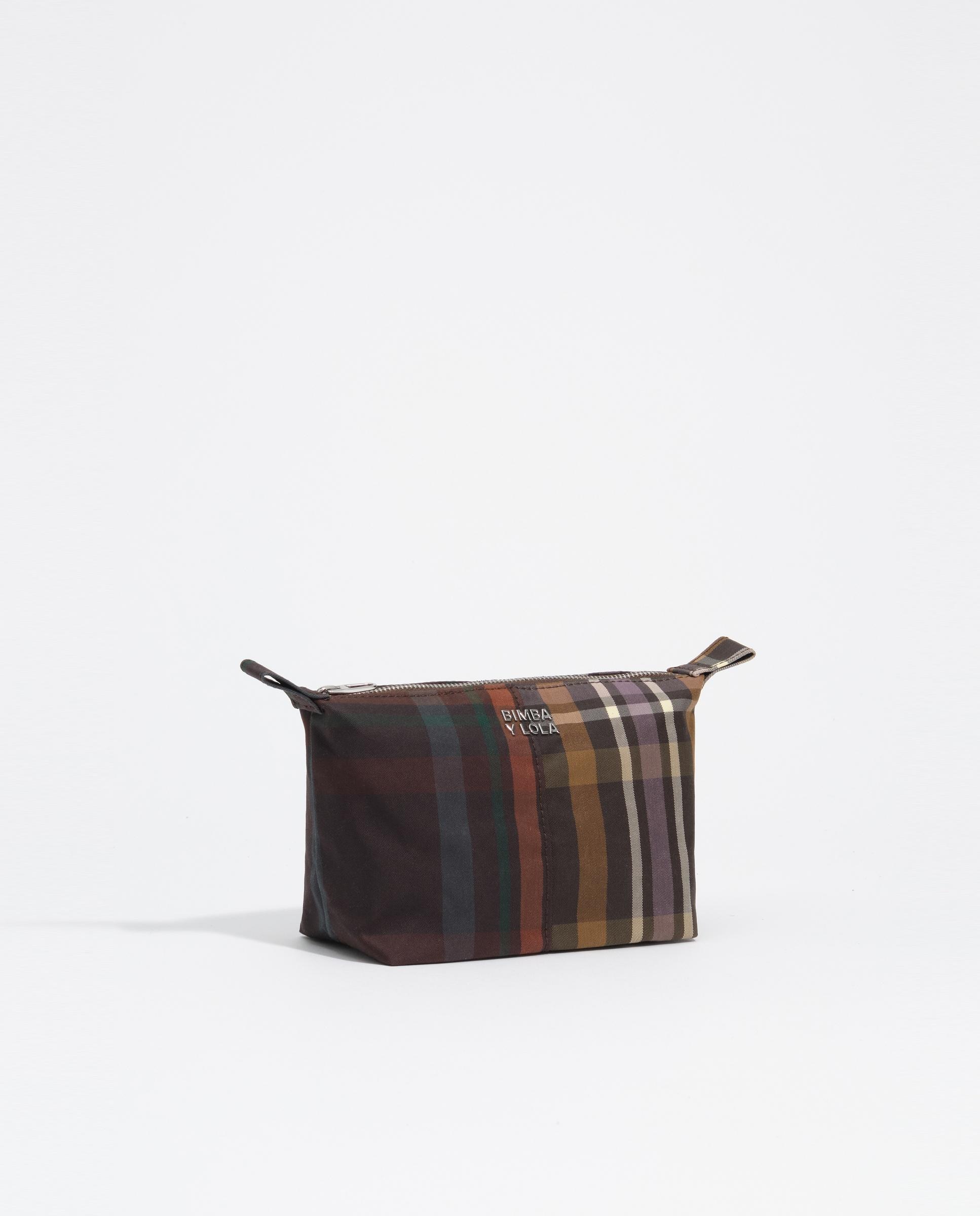 Necessaire Trapézio Pequeno Encerado Tartã Verde-2
