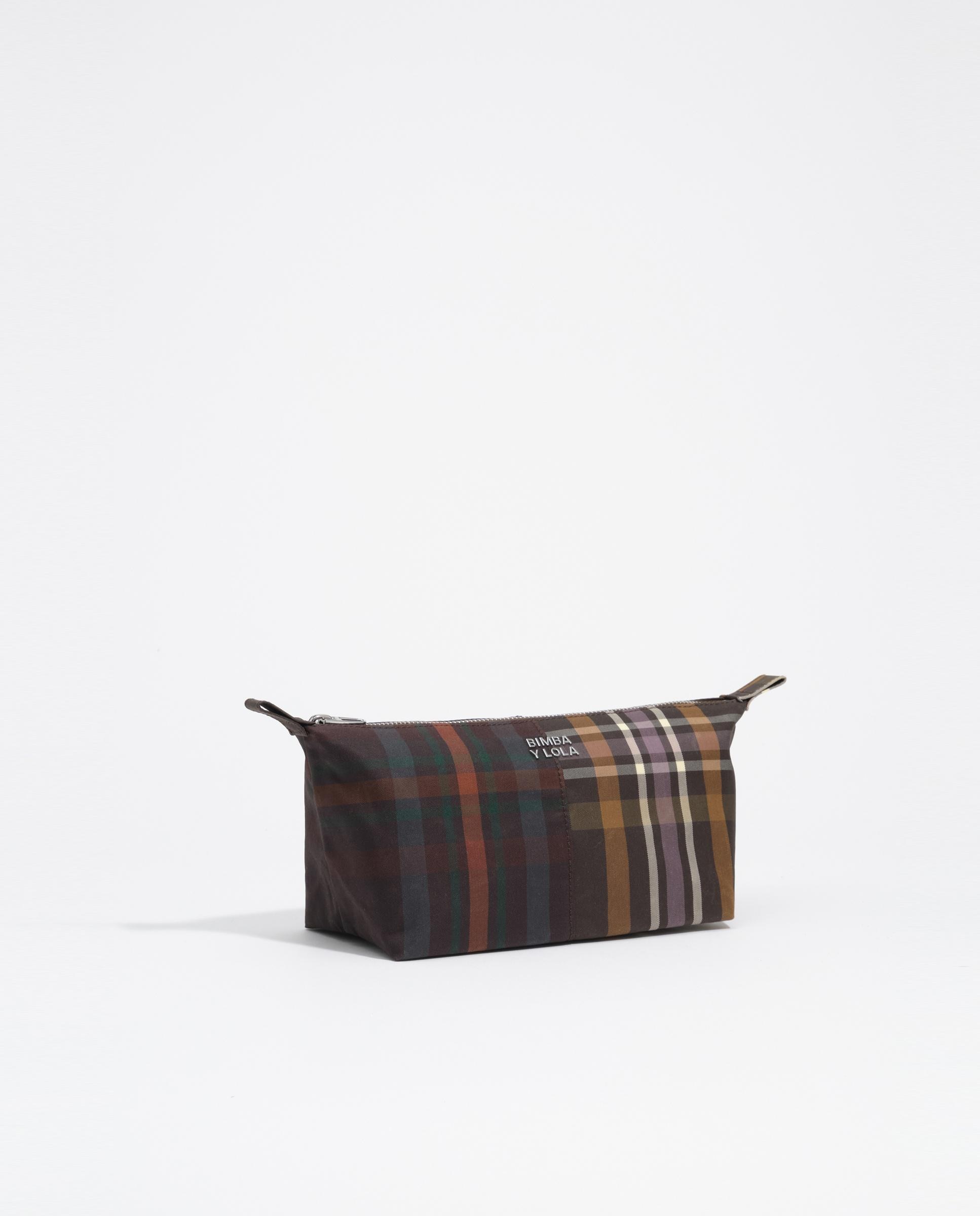 Necessaire Trapézio Médio Encerado Tartã Verde-2