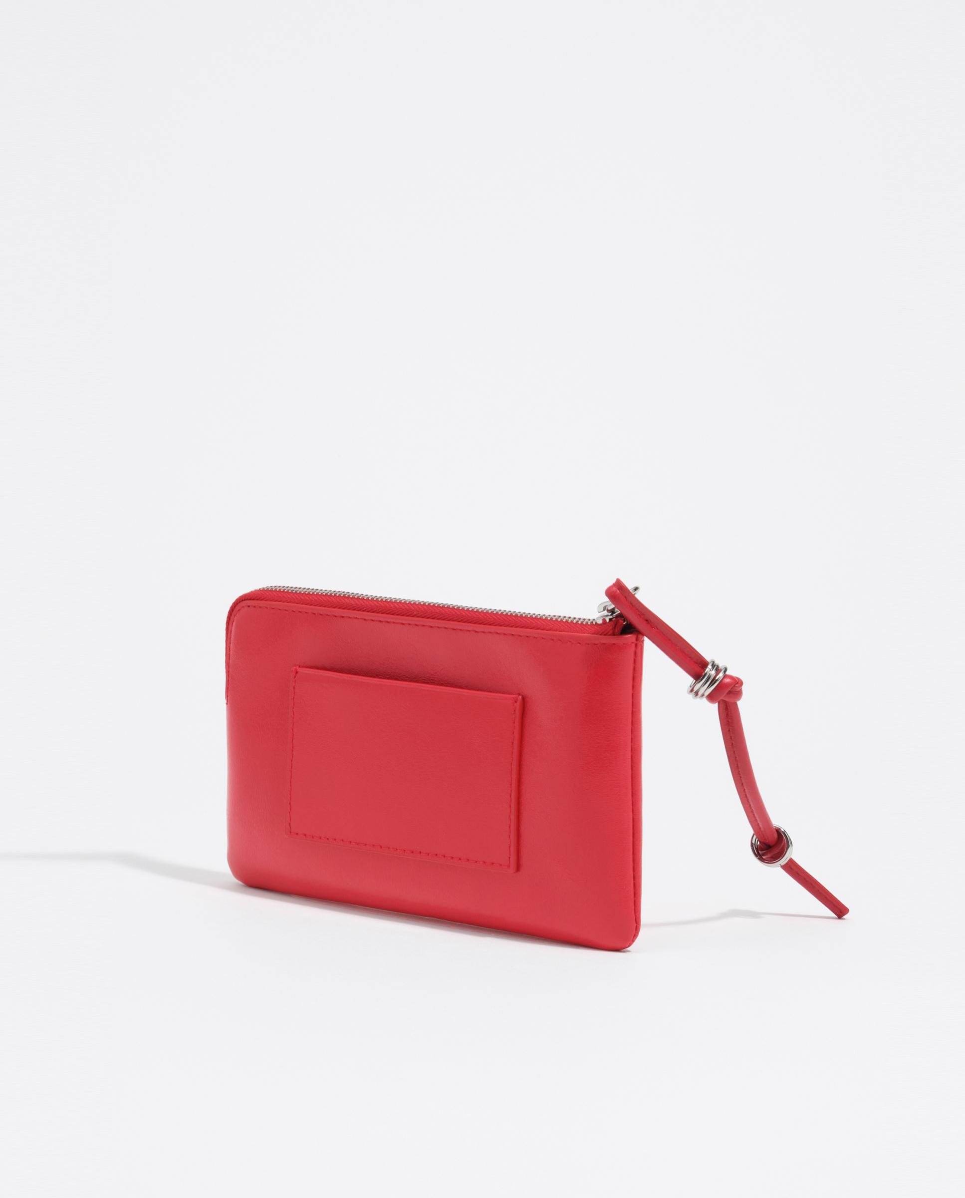 Porta-moedas Grande de Pele Vermelho-4
