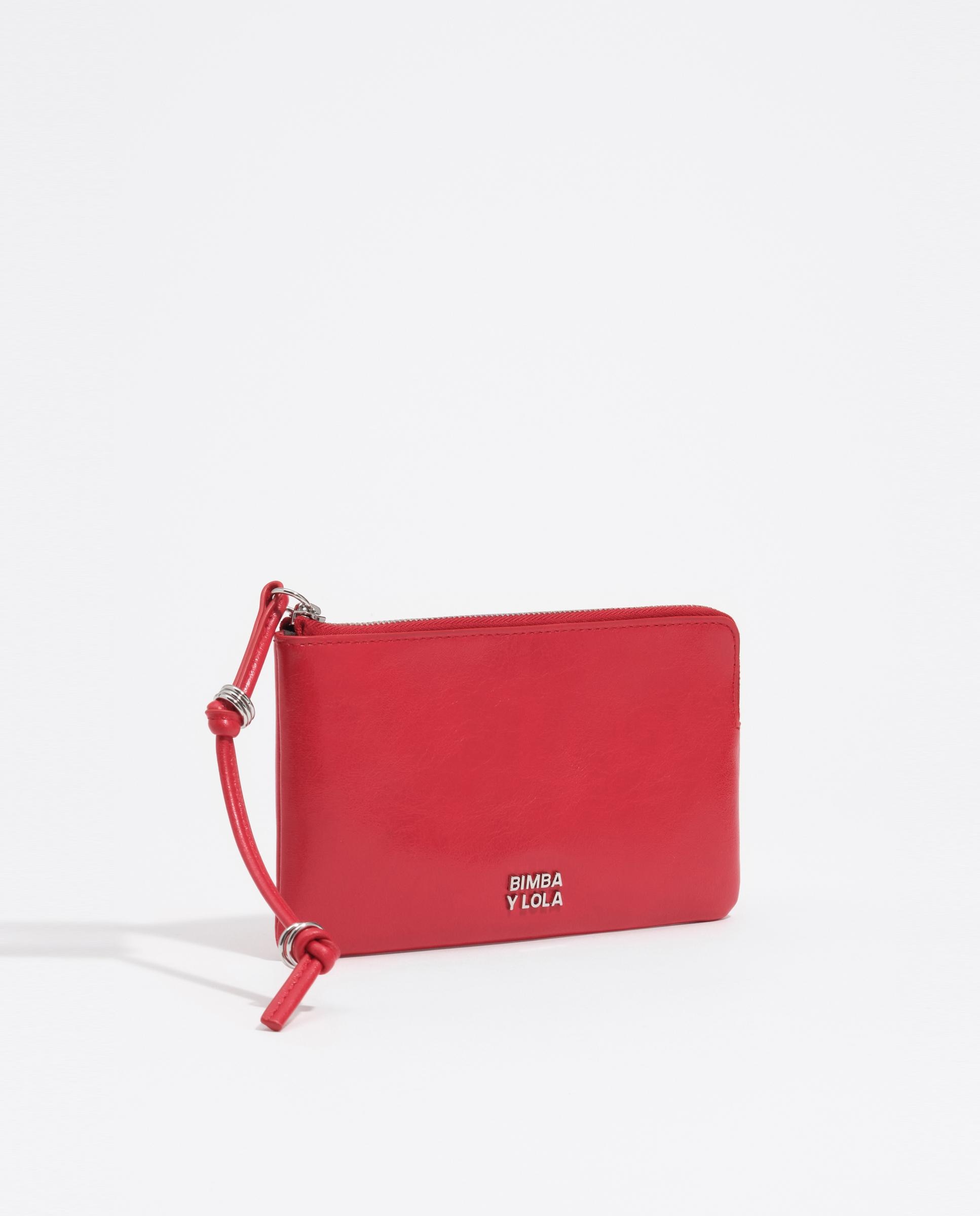 Porta-moedas Grande de Pele Vermelho-5