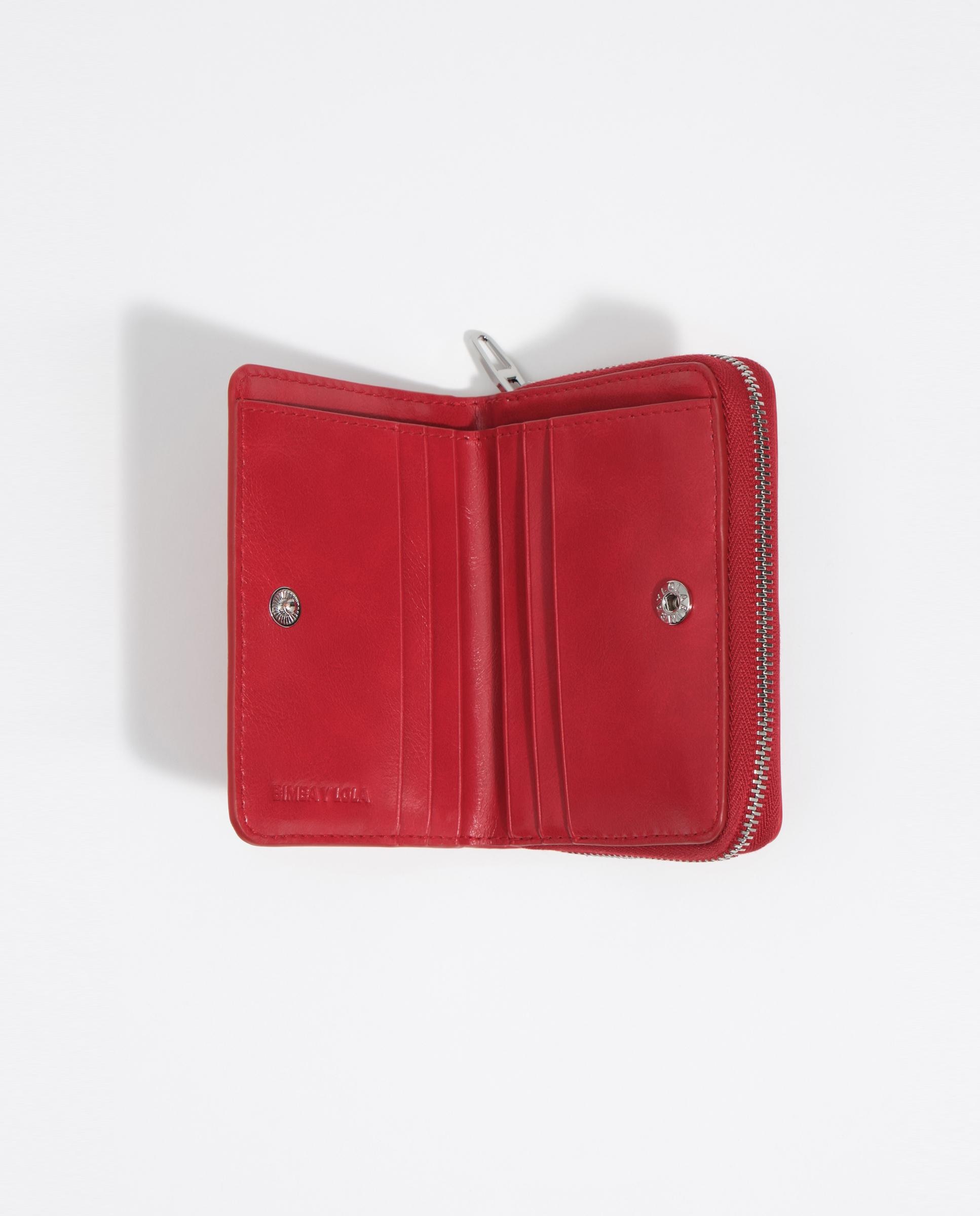 Carteira com Aba em Pele Vermelho-3