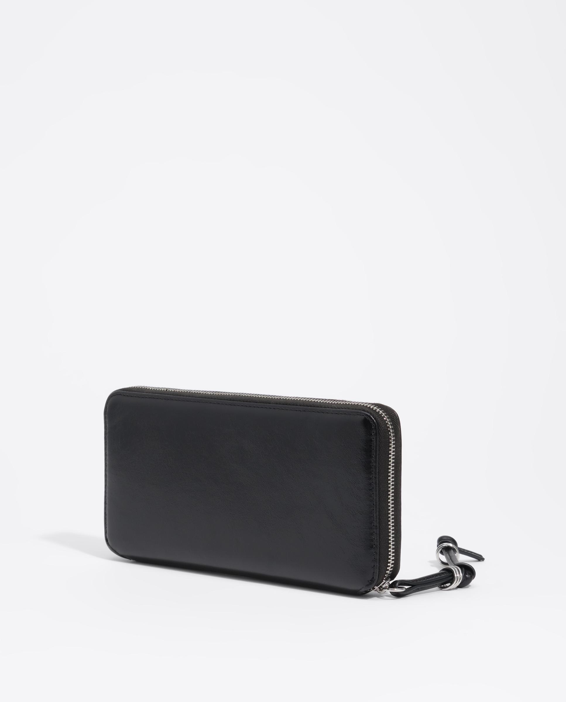 Carteira com Fecho Zip Grande Pele Preto-2