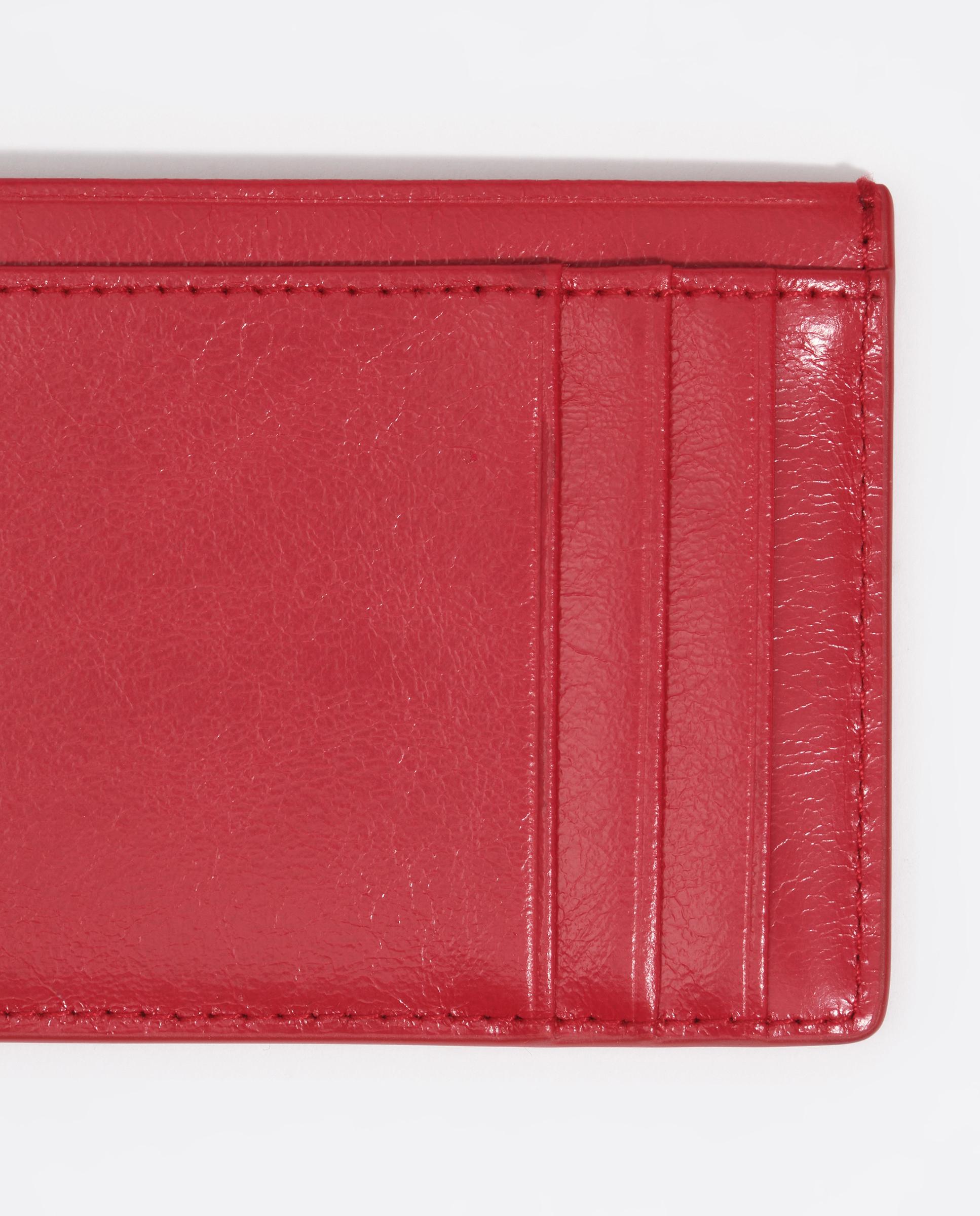 Porta-cartões de Pele com Logo Vermelho-2