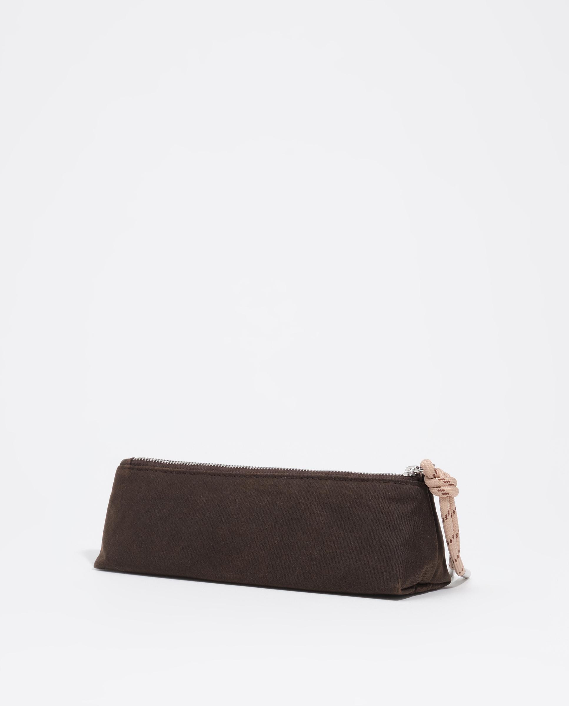 Estojo Encerado com Fecho Zip Castanho-escuro-6