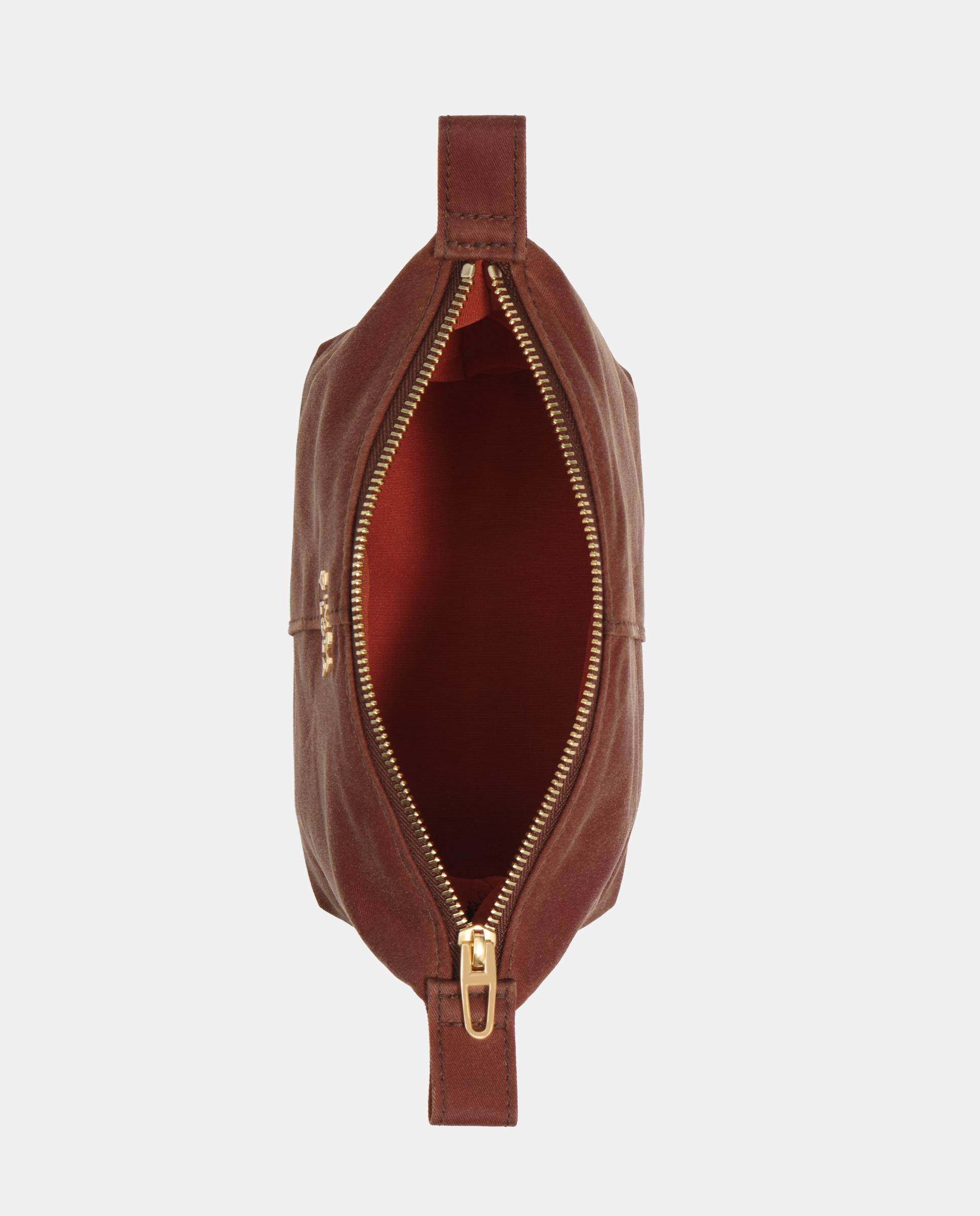 Necessaire Trapézio Pequeno Encerado Castanho-6