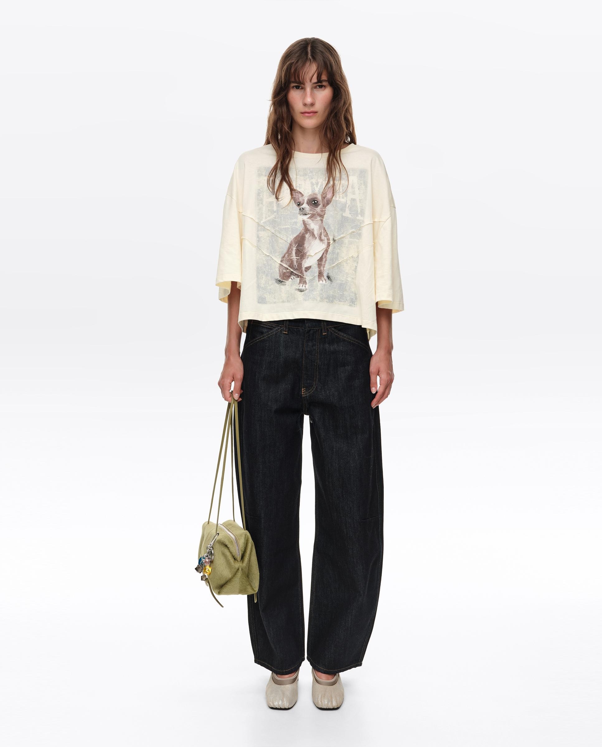 T-shirt Boxy Chihuahua Camel-5