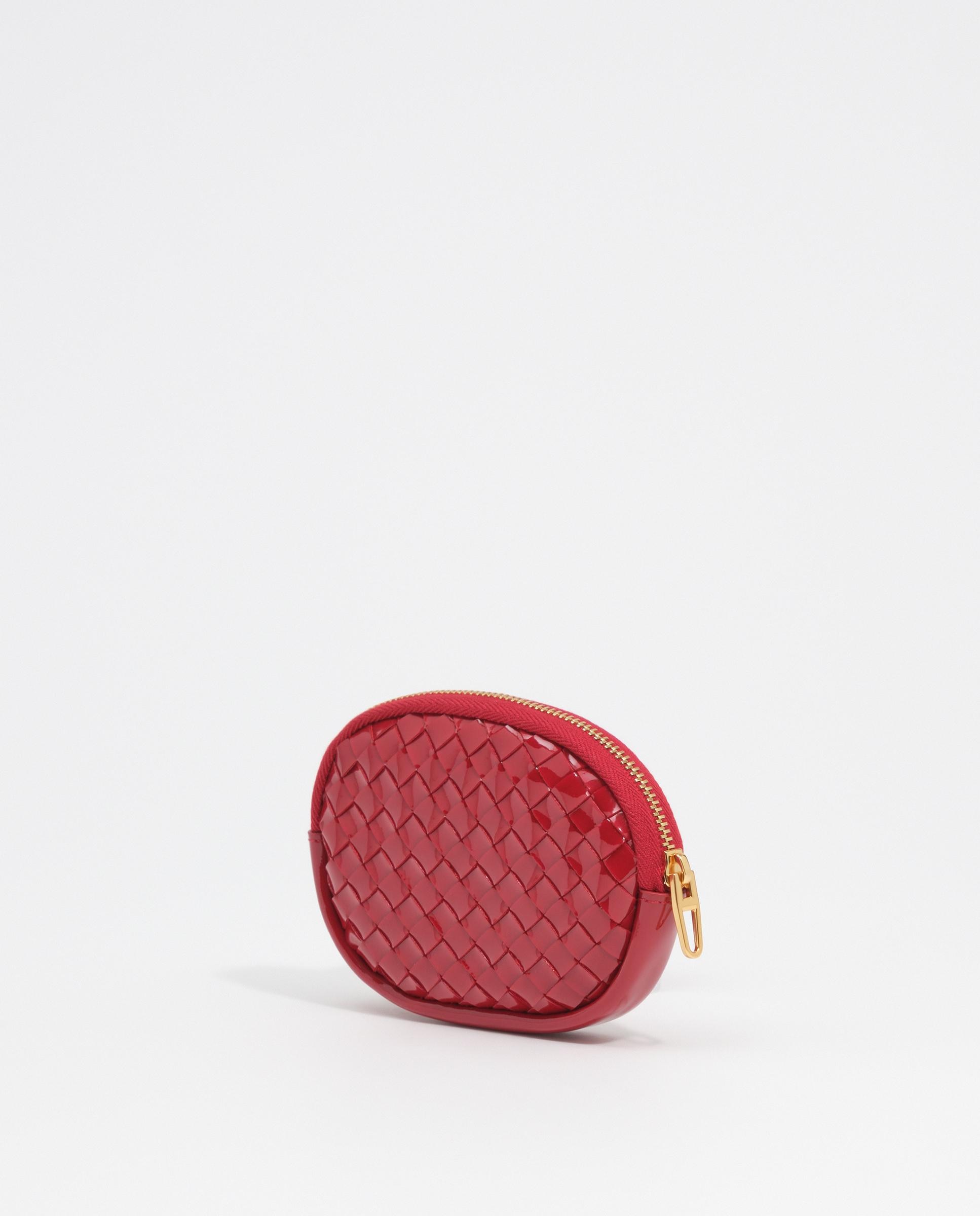 Porta-moedas Ovalada Entrançada Vermelho-6