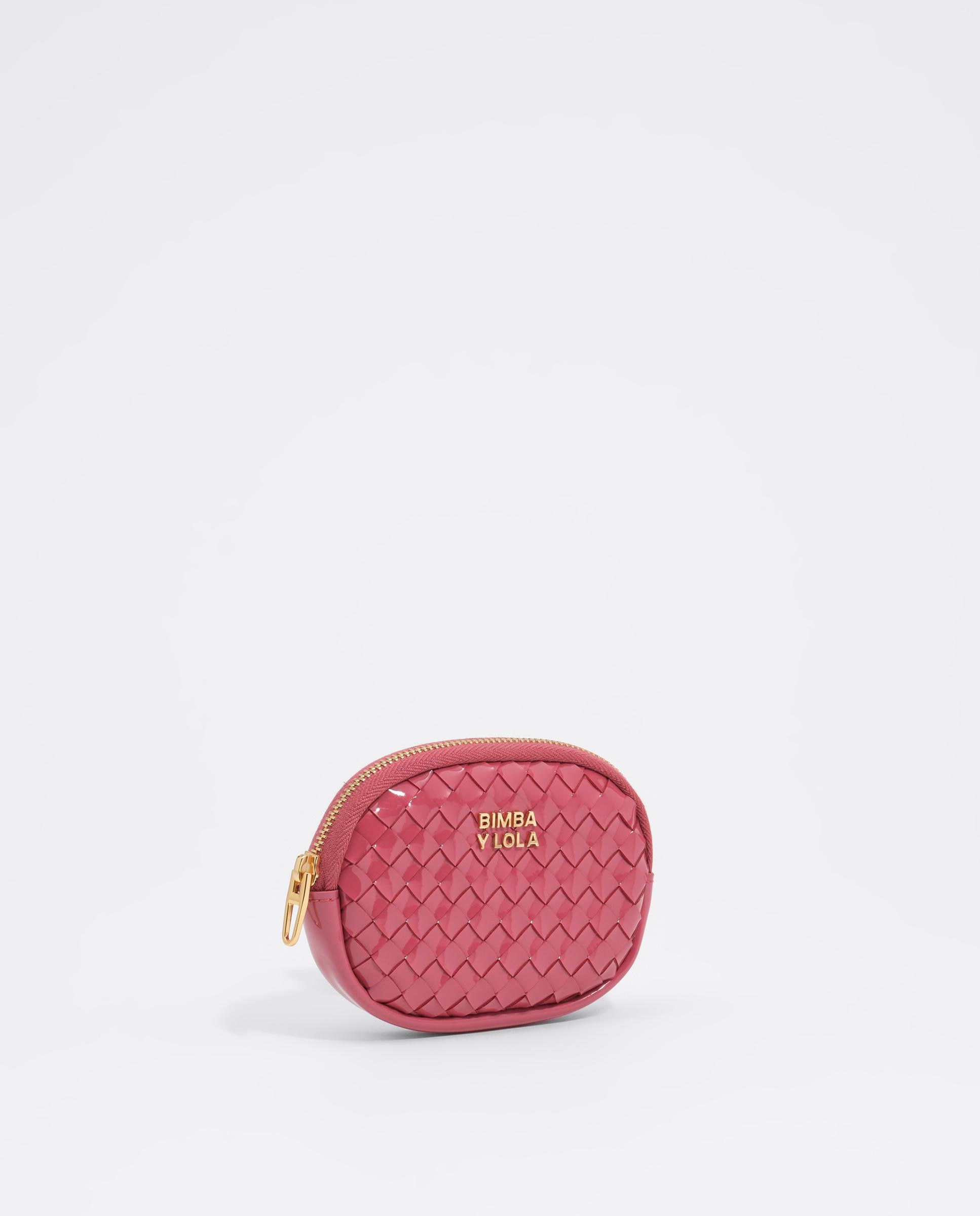 Porta-moedas Ovalado Entrançado Rosa-2
