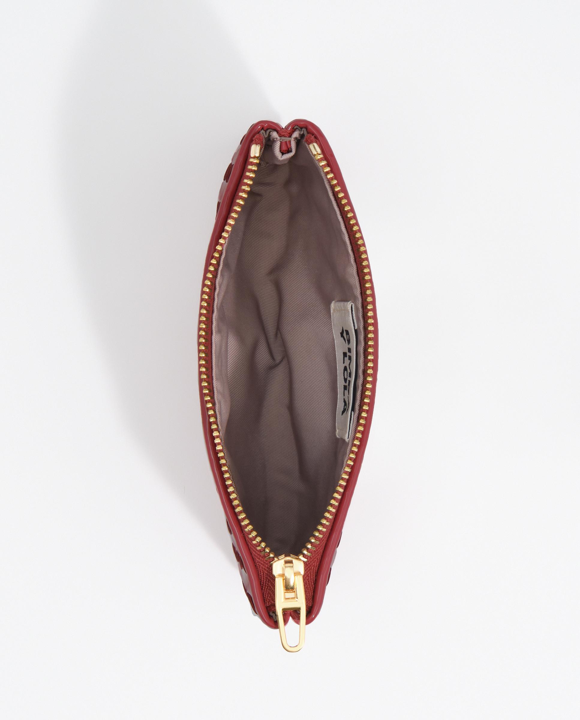 Porta-moedas com Fecho Zip Entrançado Vermelho-4