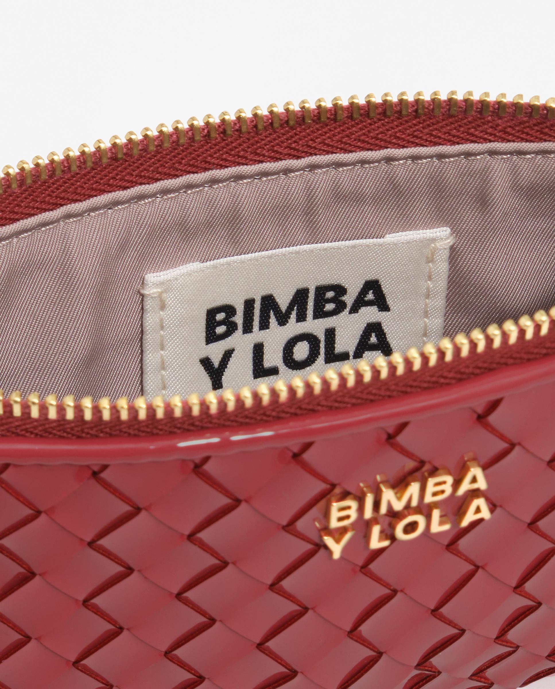Porta-moedas com Fecho Zip Entrançado Vermelho-5