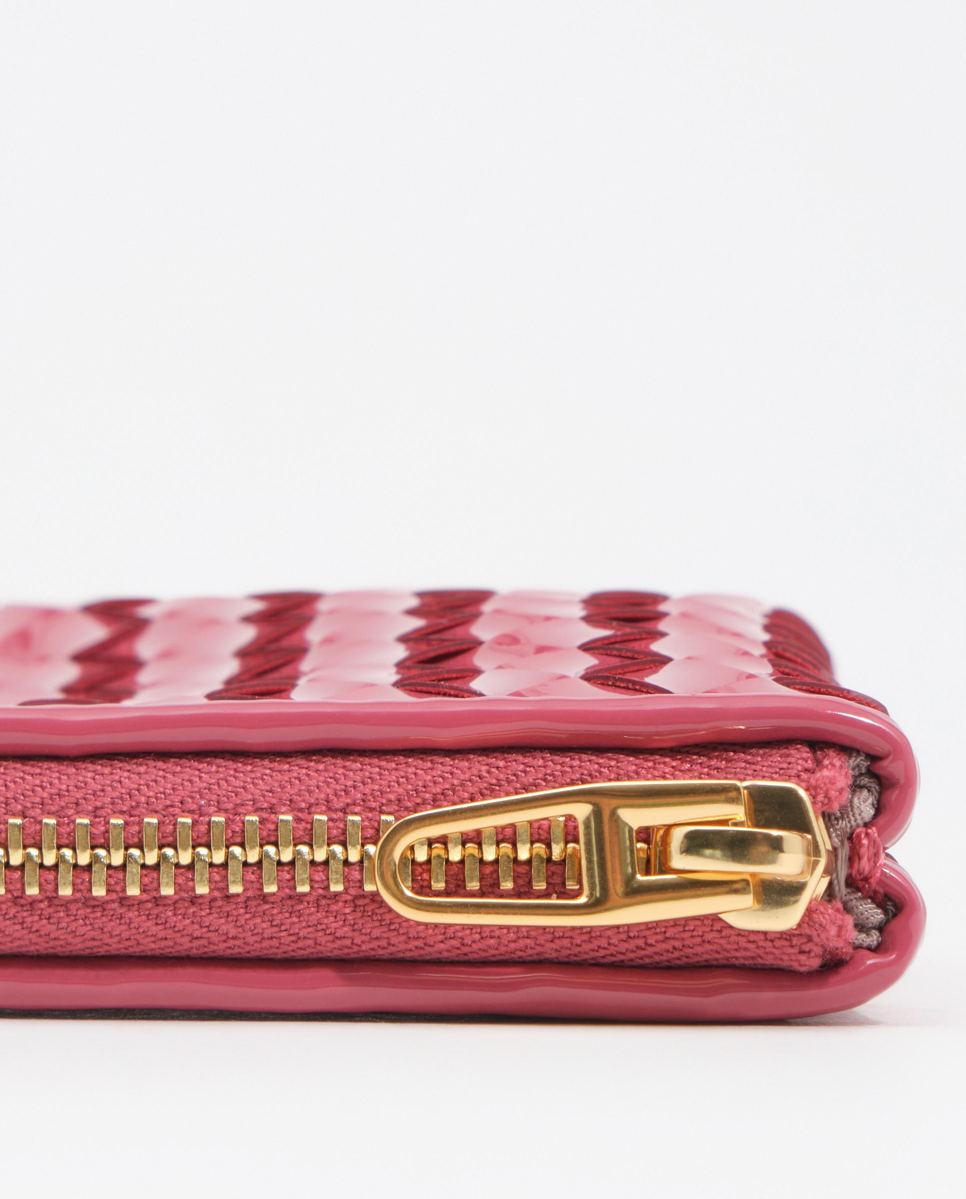Porta-moedas Entrançado com Fecho Zip Rosa-3