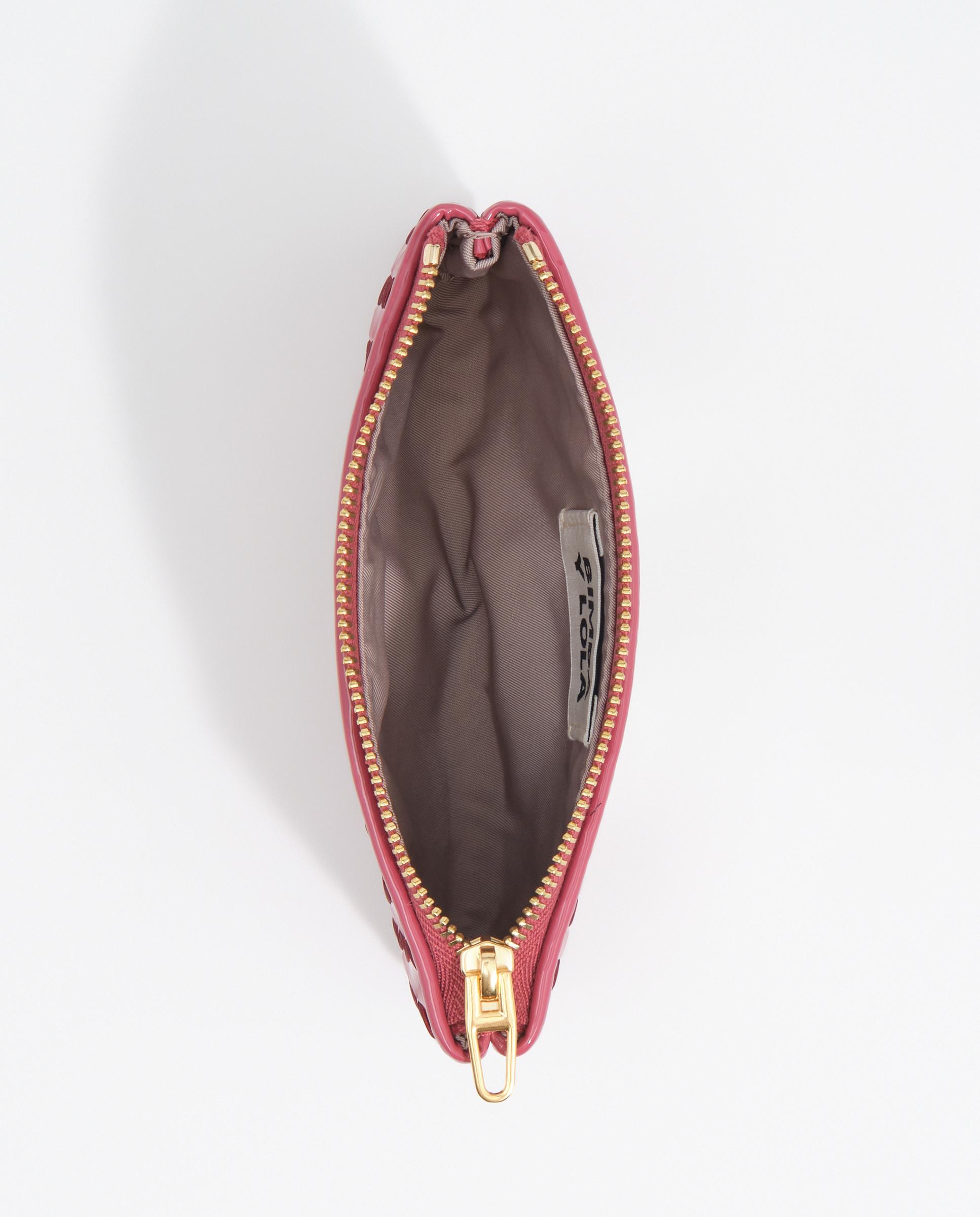 Porta-moedas Entrançado com Fecho Zip Rosa-4