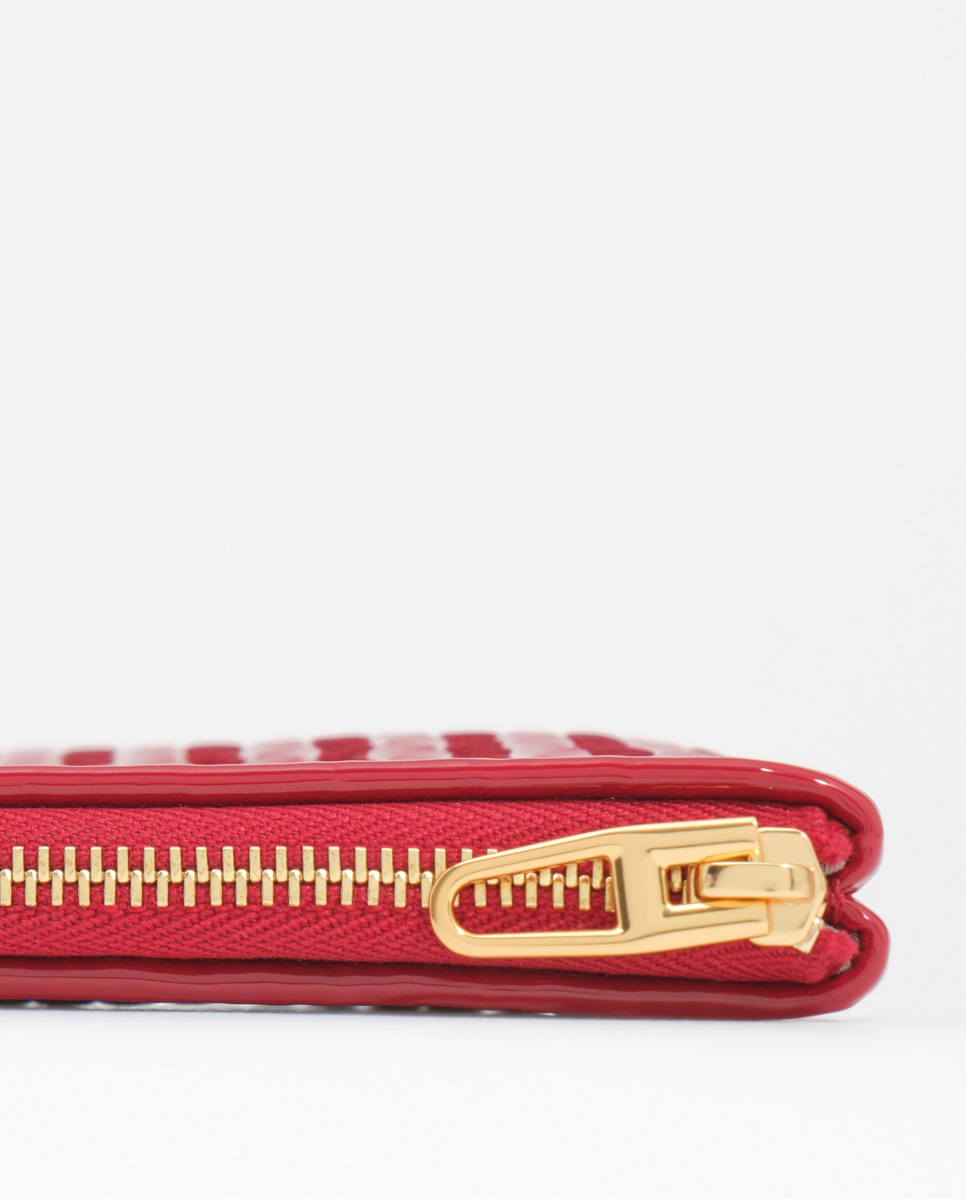 Necessaire Sobre Fecho Zip Médio Entrançado Vermelho-3