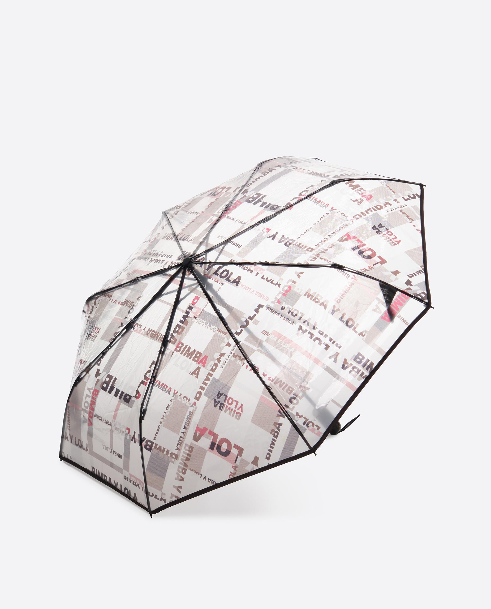 Guarda-chuva Estampado Aos Quadrados Preto-3