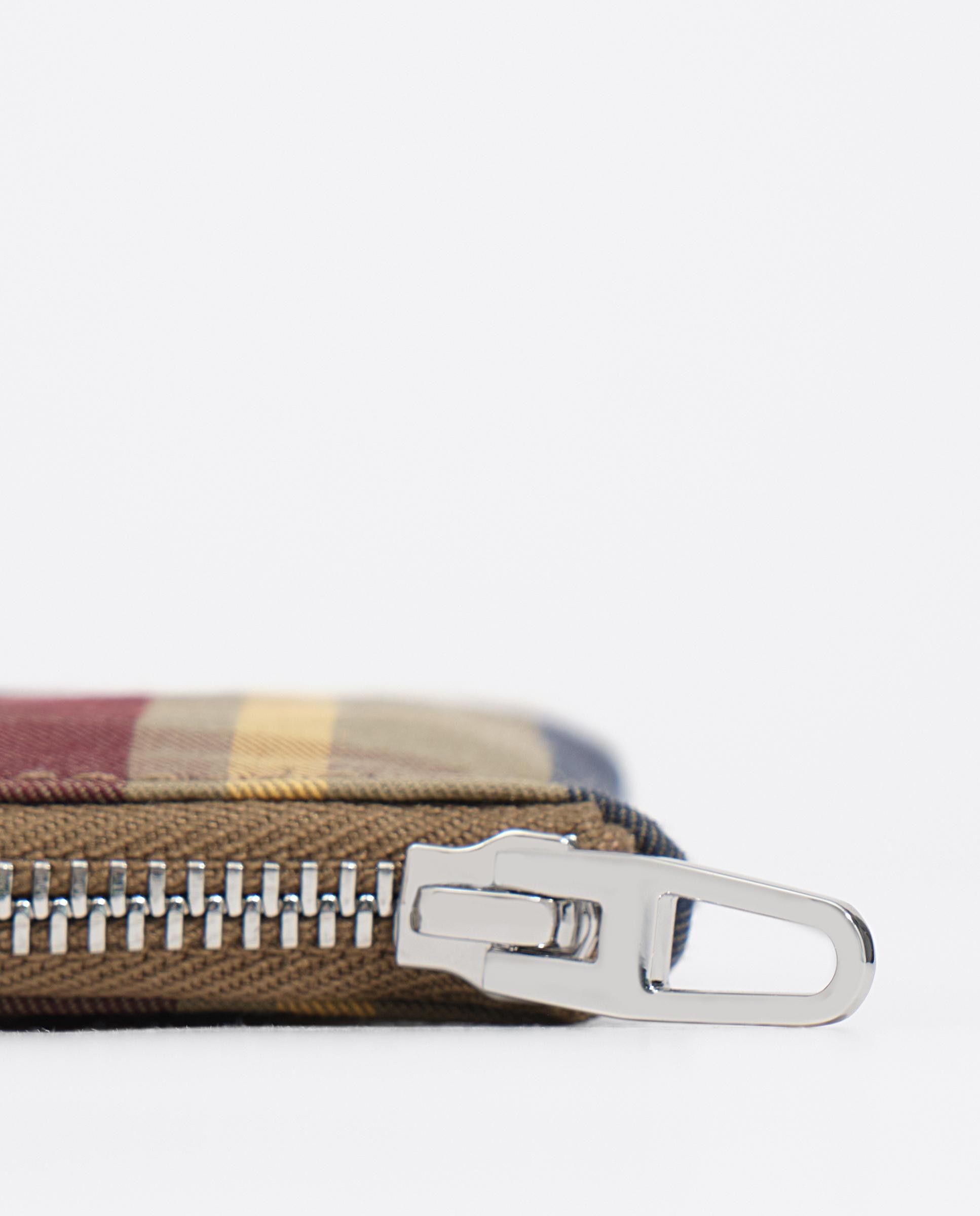 Porta-moedas com Fecho Zip Jacquard Grená-2