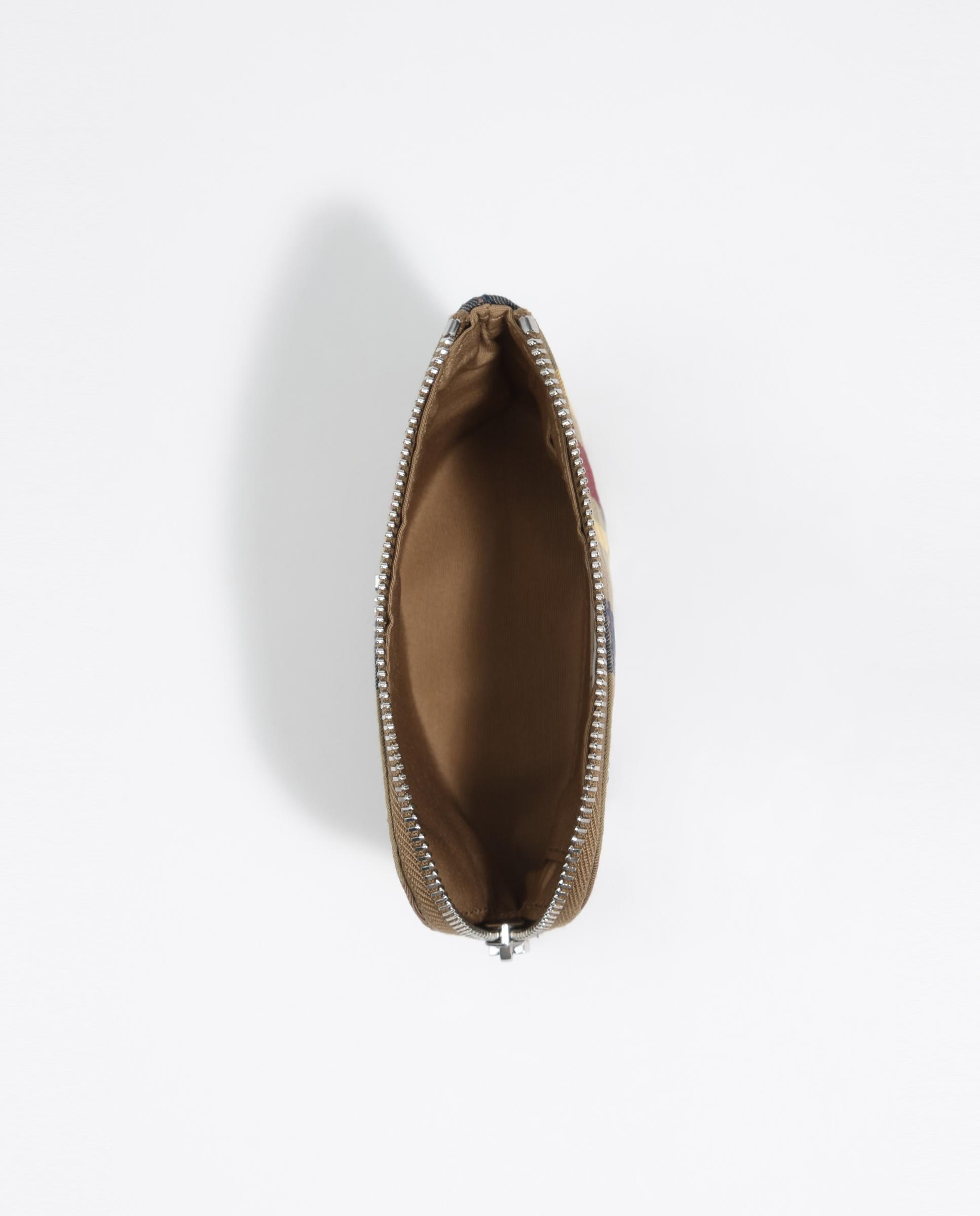 Porta-moedas com Fecho Zip Jacquard Grená-3