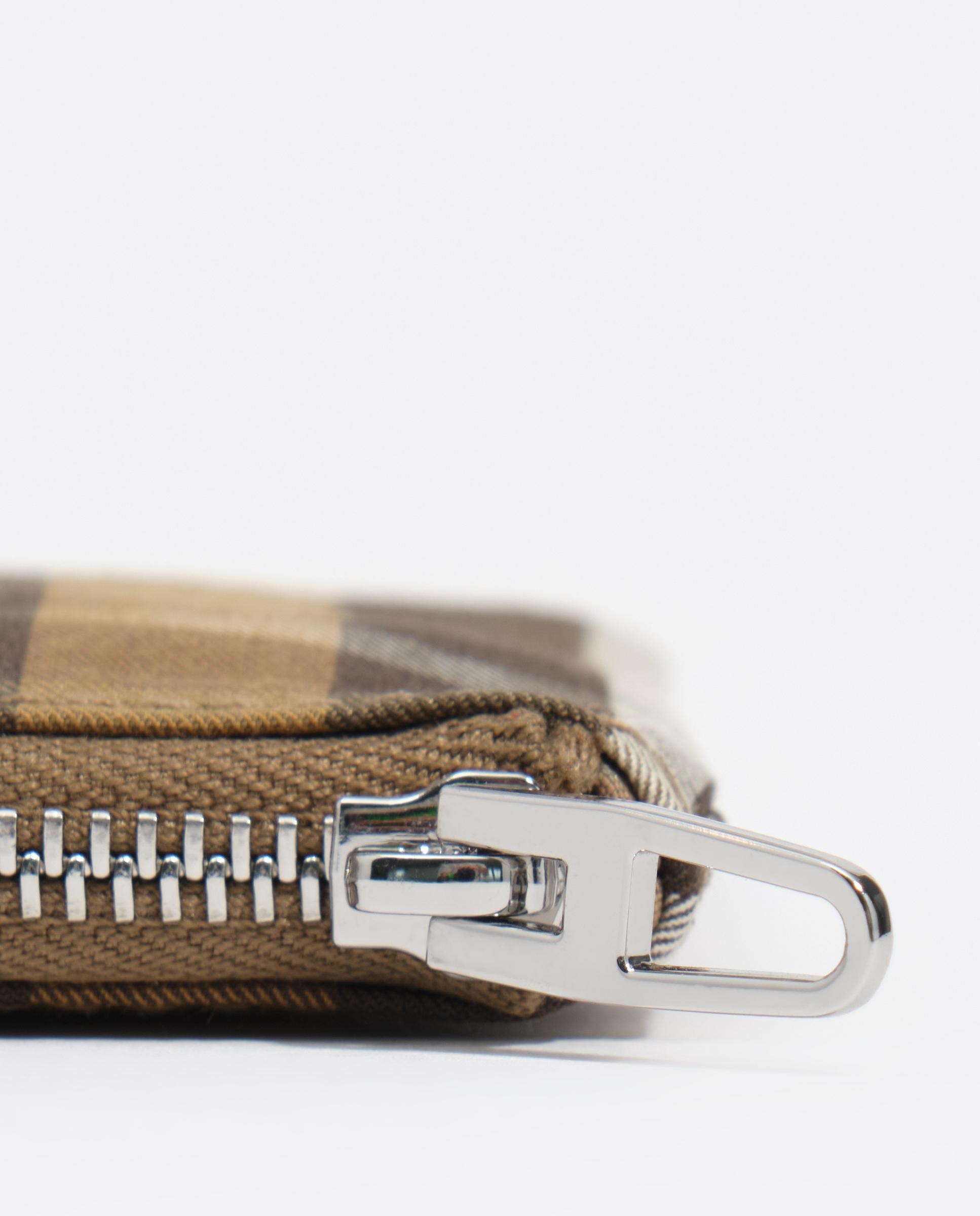 Porta-moedas com Fecho Zip Jacquard Verde-2