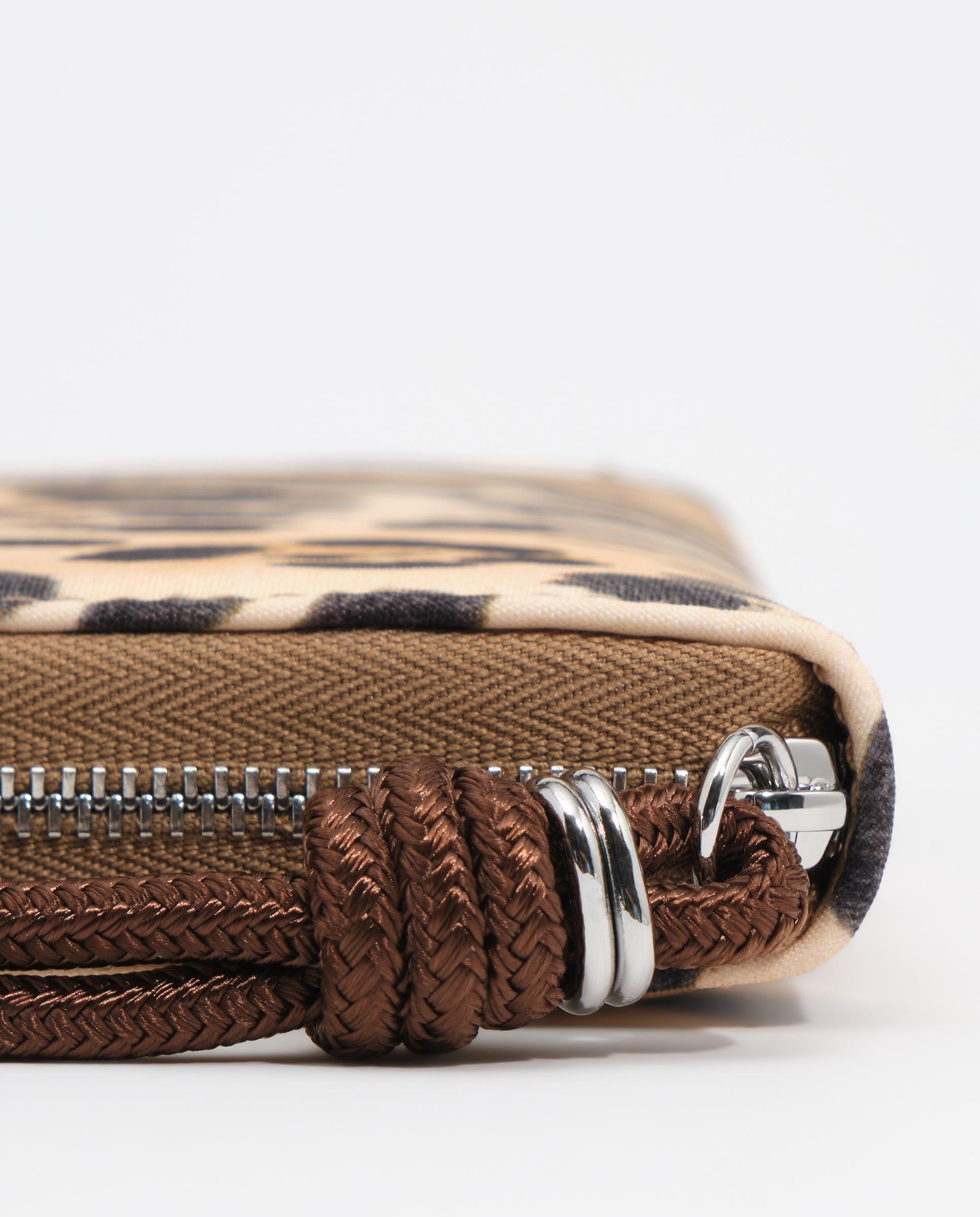 Carteira Fecho Zip Grande em Nylon Leopard Natural-3