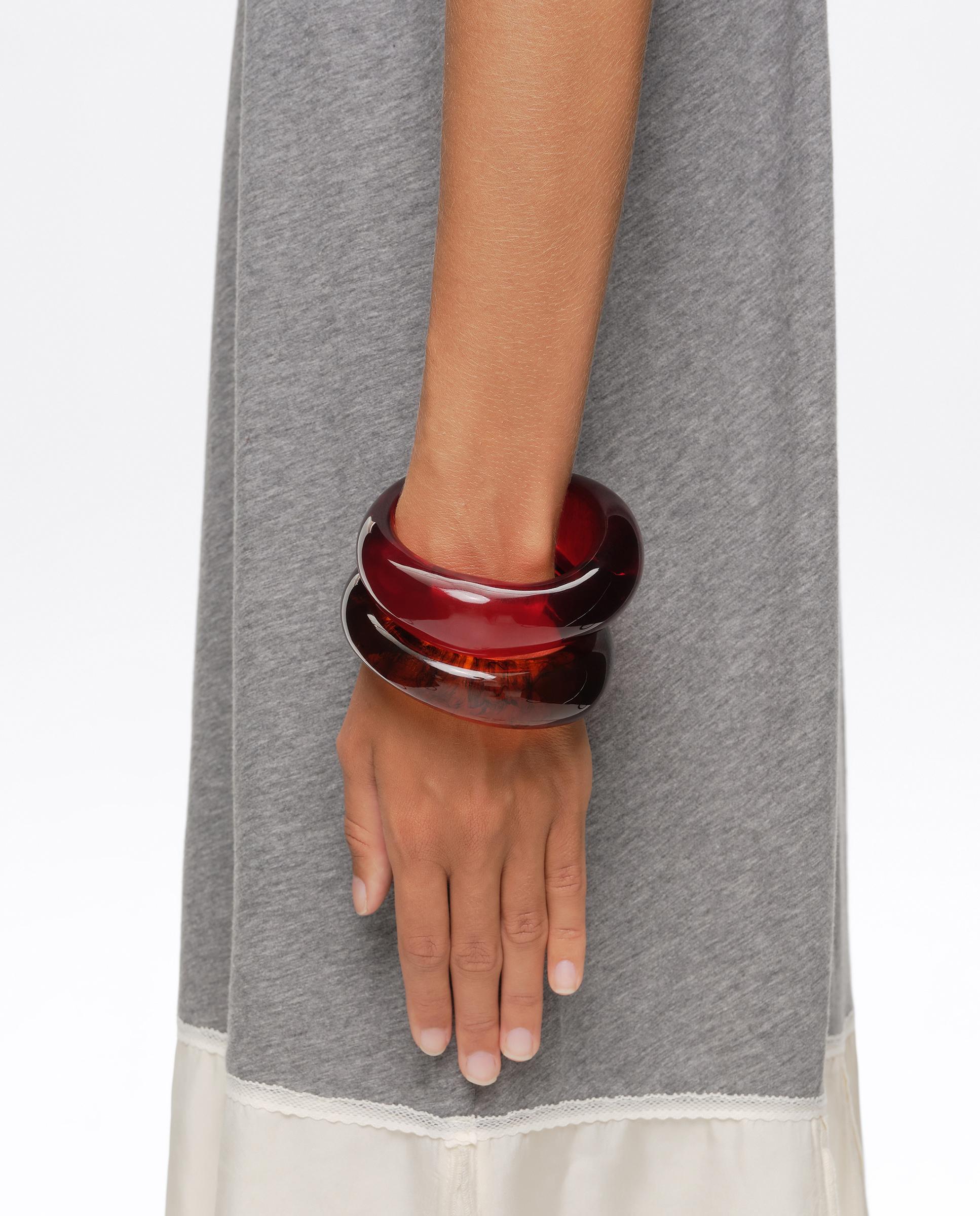 Set de 2 Pulseiras de Resina Efeito Âmbar Castanho-2