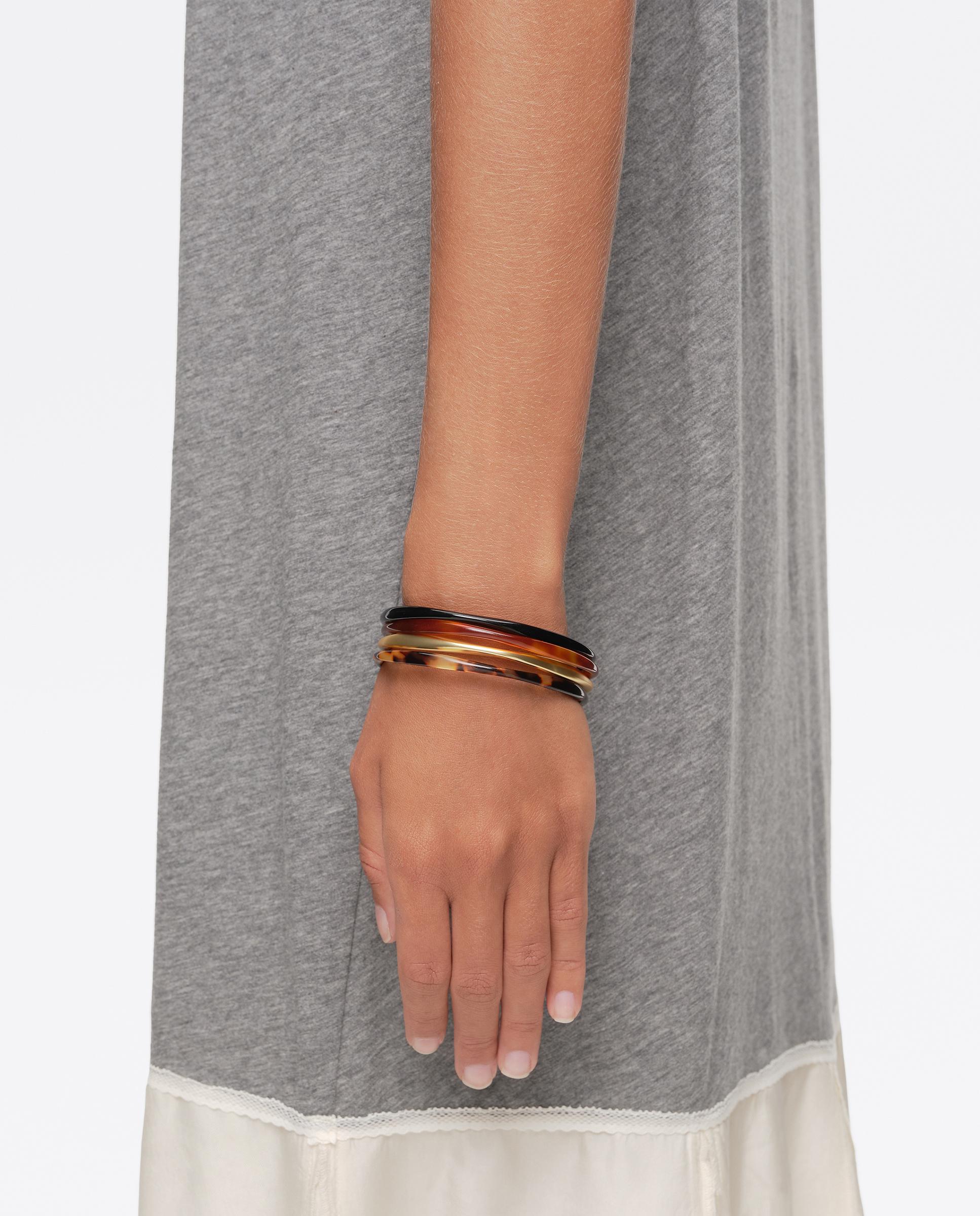 Set de 4 Pulseiras Efeito Tartaruga Mate Castanho-2