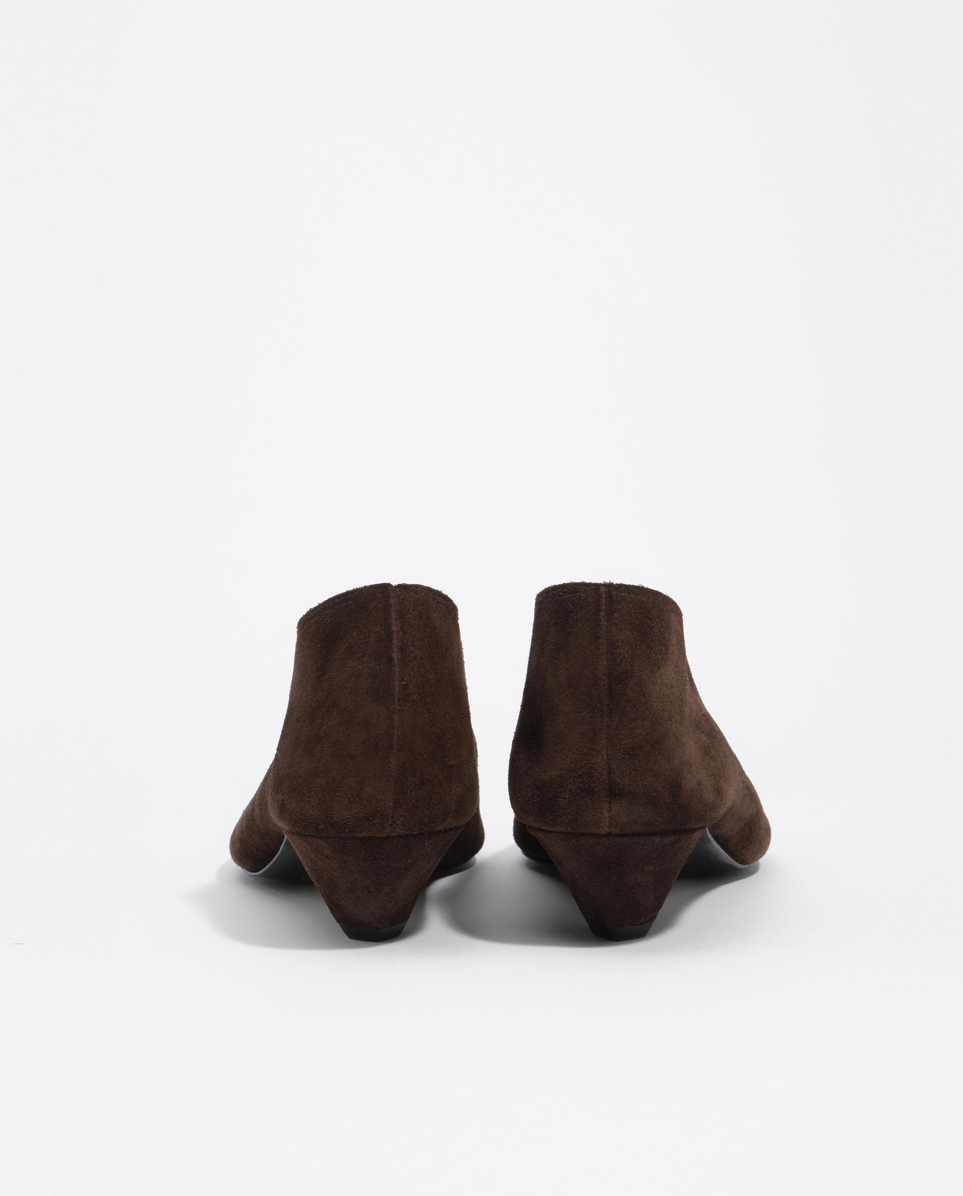 Sapatos de Salto em Camurça de Salto Baixo Castanho-escuro-4