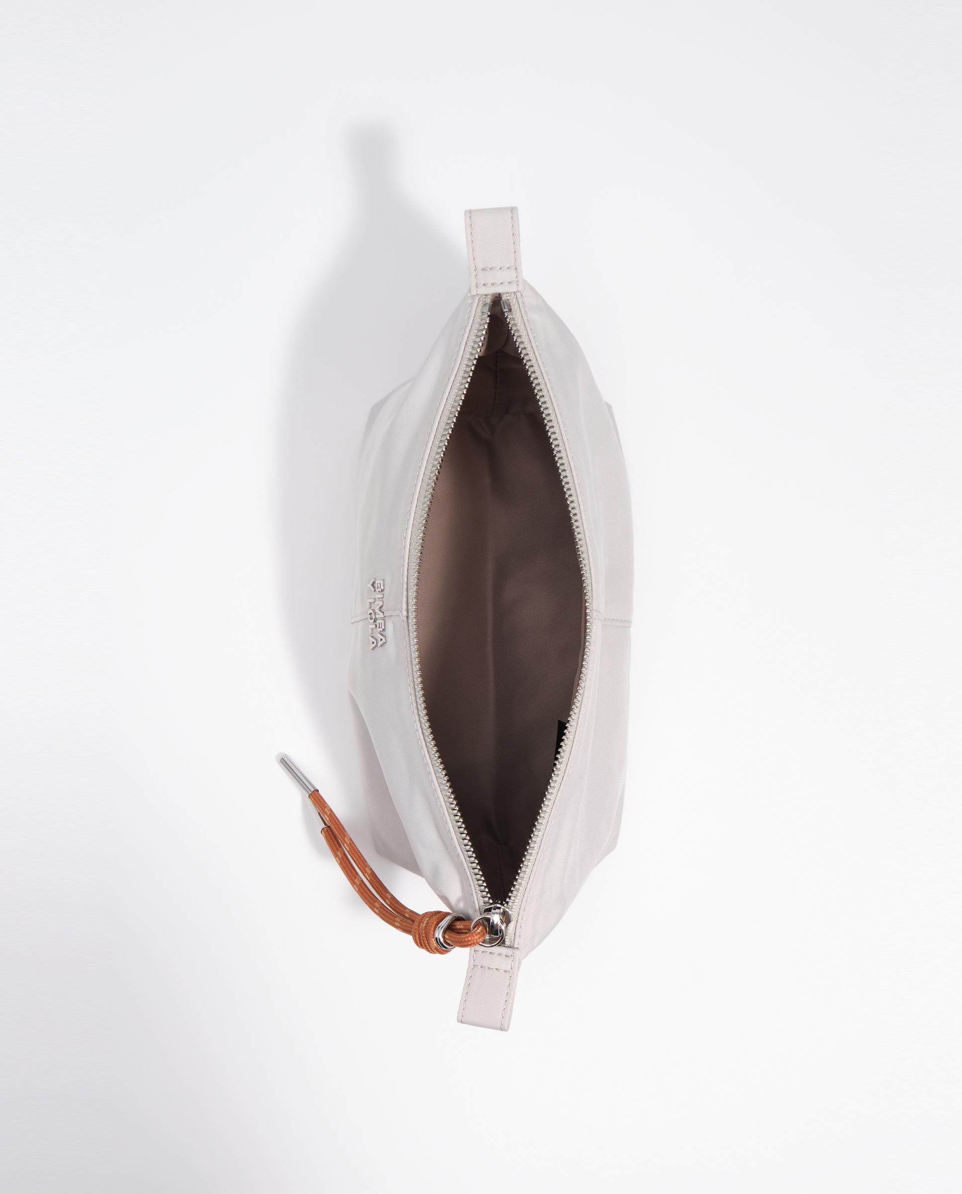 Necessaire Trapézio Médio em Nylon Areia-3