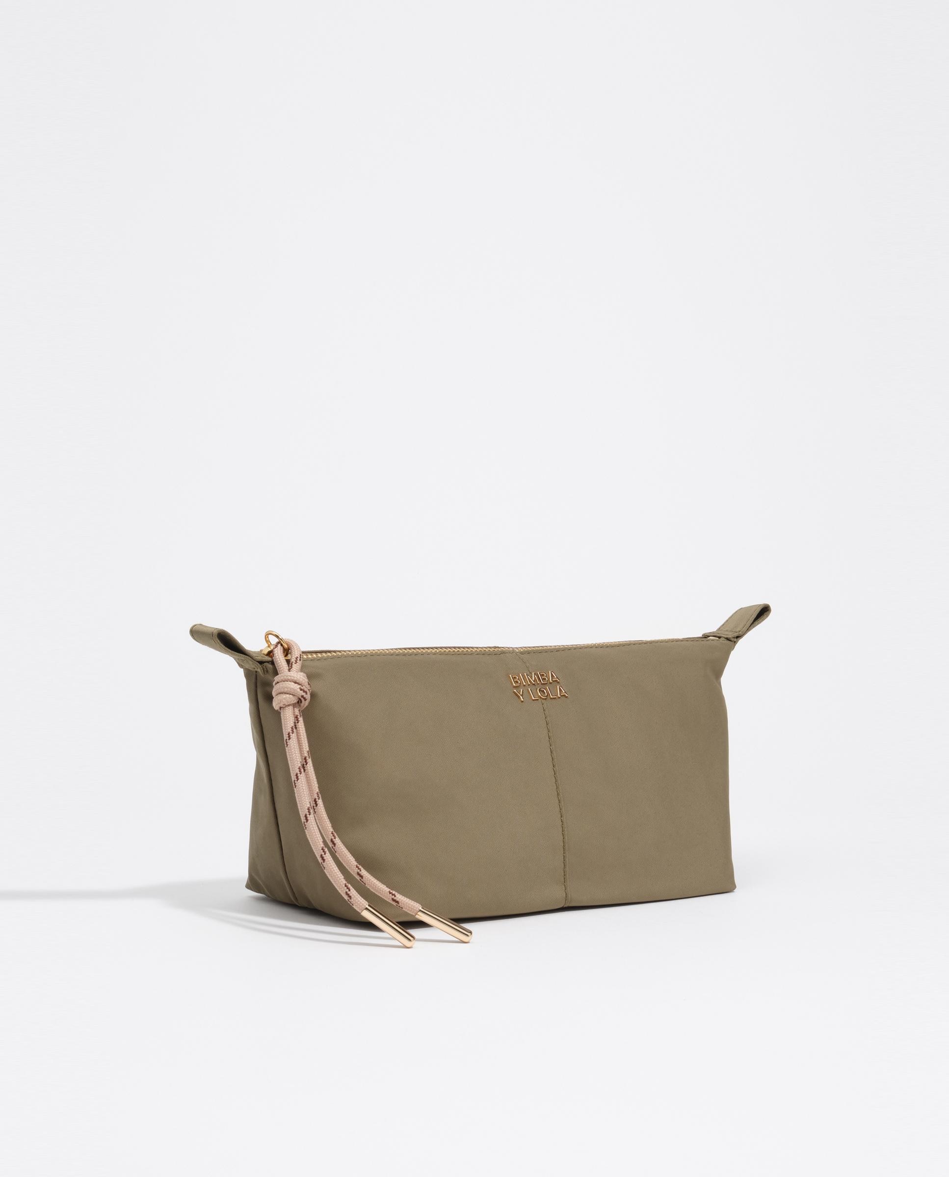 Necessaire Trapézio Médio em Nylon Verde-5