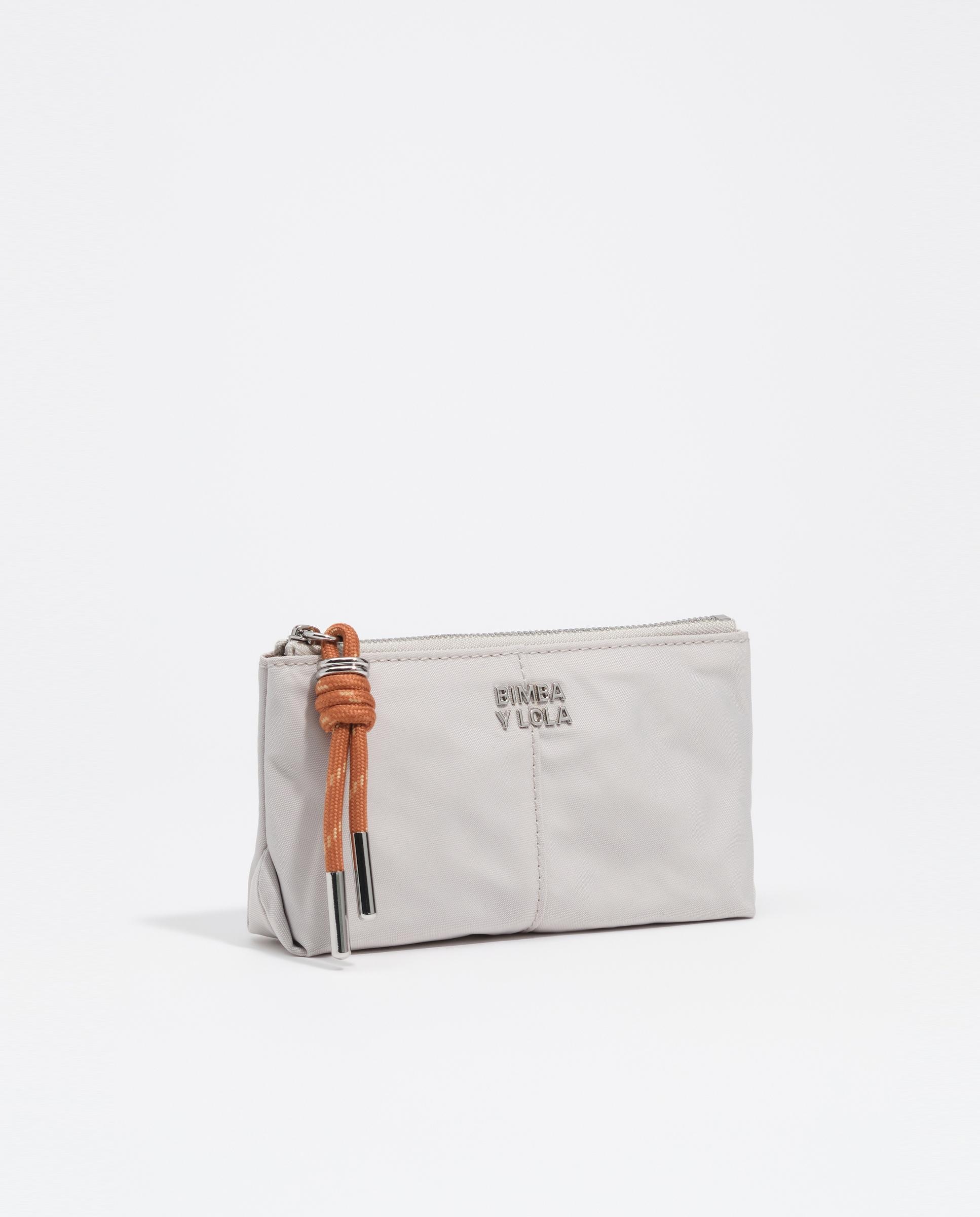 Porta-moedas com Fecho Zip Nylon Areia-5